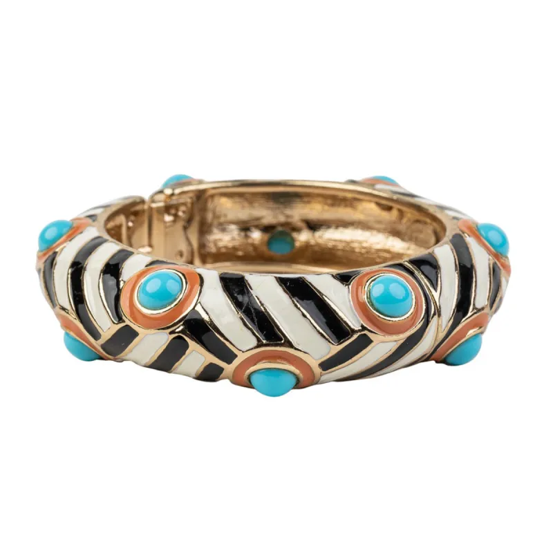 Black and White Enamel Bracelet sold by Kenneth Jay Lane