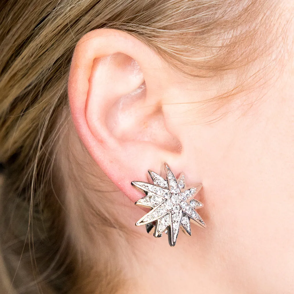 Crystal Starburst Pierced Earrings sold by Kenneth Jay Lane product image thumbnail 2