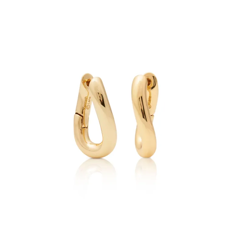 Polished Gold Oval Post Hoop Earring sold by Kenneth Jay Lane
