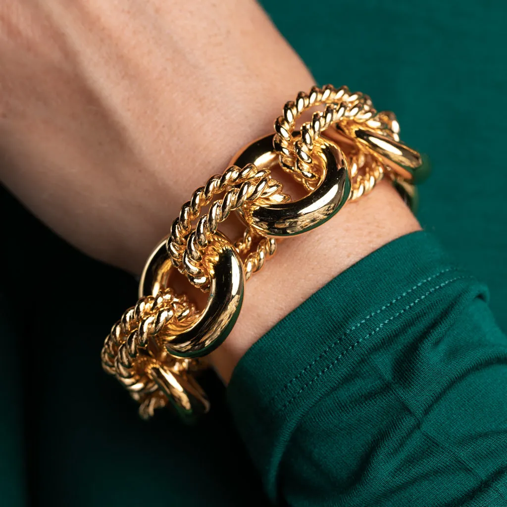 Polished Gold Rope Link Bracelet sold by Kenneth Jay Lane product image thumbnail 2