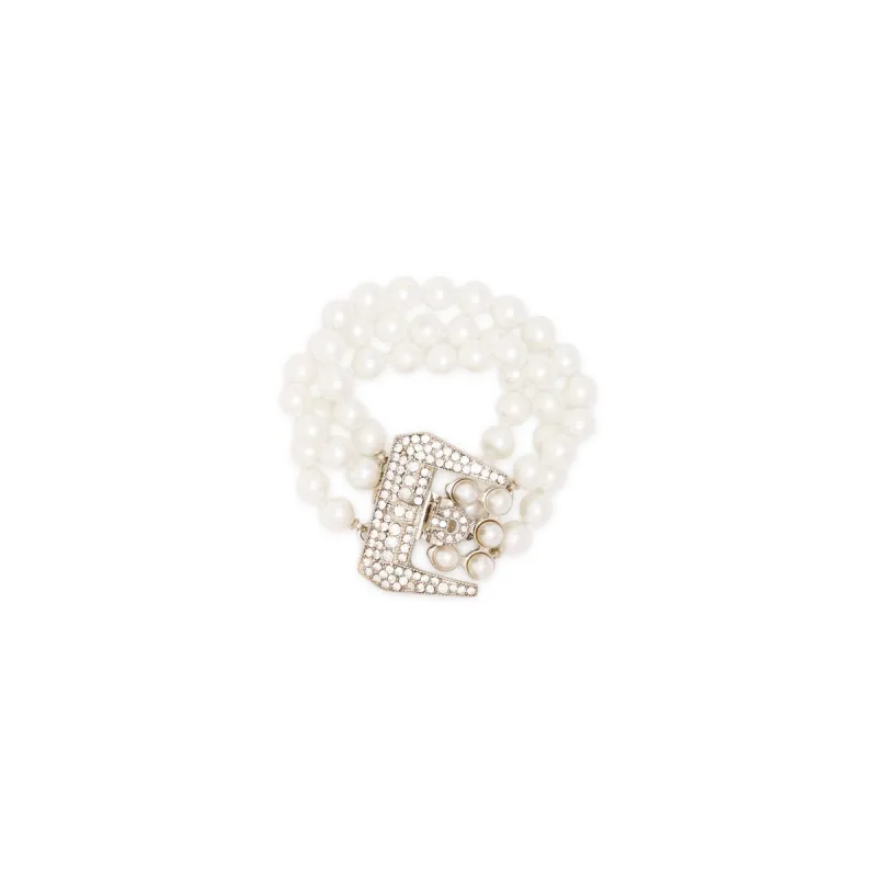 White Pearl & Rhodium Bracelet sold by Kenneth Jay Lane