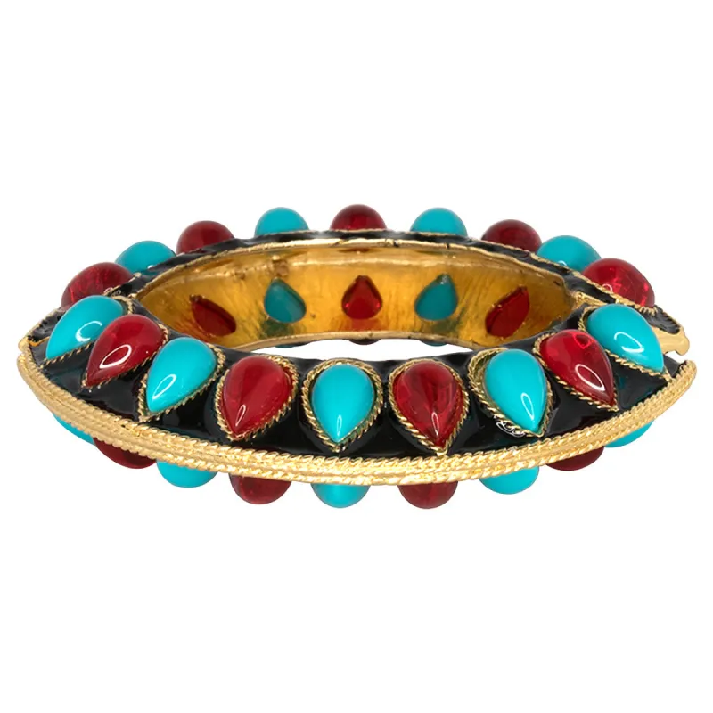 Turquoise & Ruby Bracelet sold by Kenneth Jay Lane