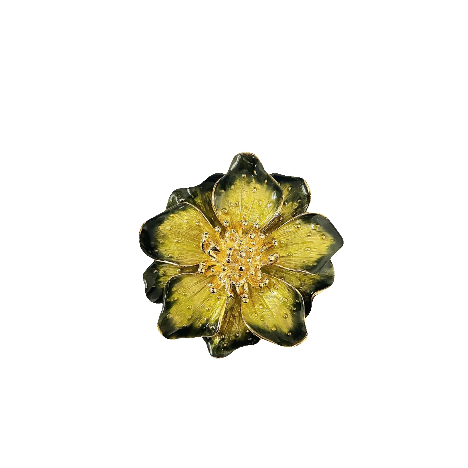 Green Enamel Flower Pin sold by Kenneth Jay Lane