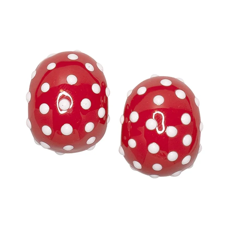 Red & White Polka Dot Clip Earrings sold by Kenneth Jay Lane