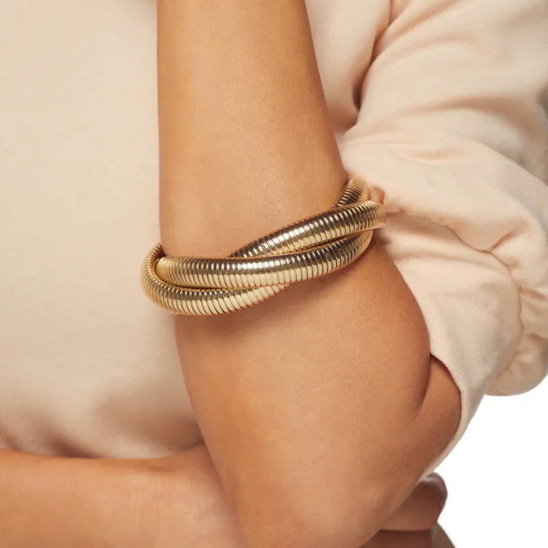 Gold Snake Chain Stretch Bracelet sold by Kenneth Jay Lane