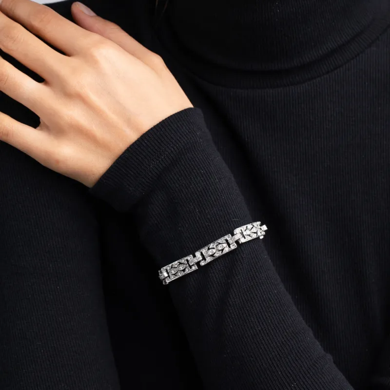 Silver and Crystal Bracelet sold by Kenneth Jay Lane