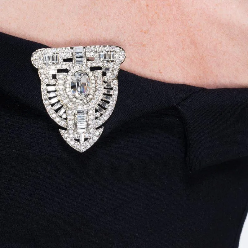 Crystal Deco Pin Clip sold by Kenneth Jay Lane
