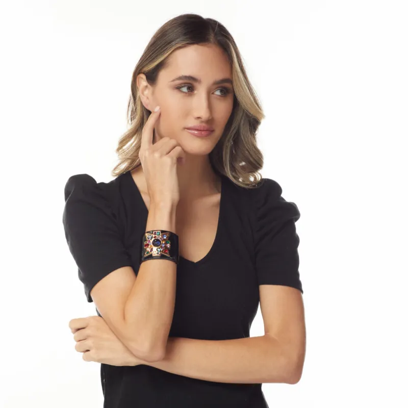 Black Maltese Sapphire Cross Cuff sold by Kenneth Jay Lane
