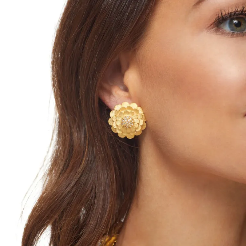 Flower Button Clip Earring sold by Kenneth Jay Lane