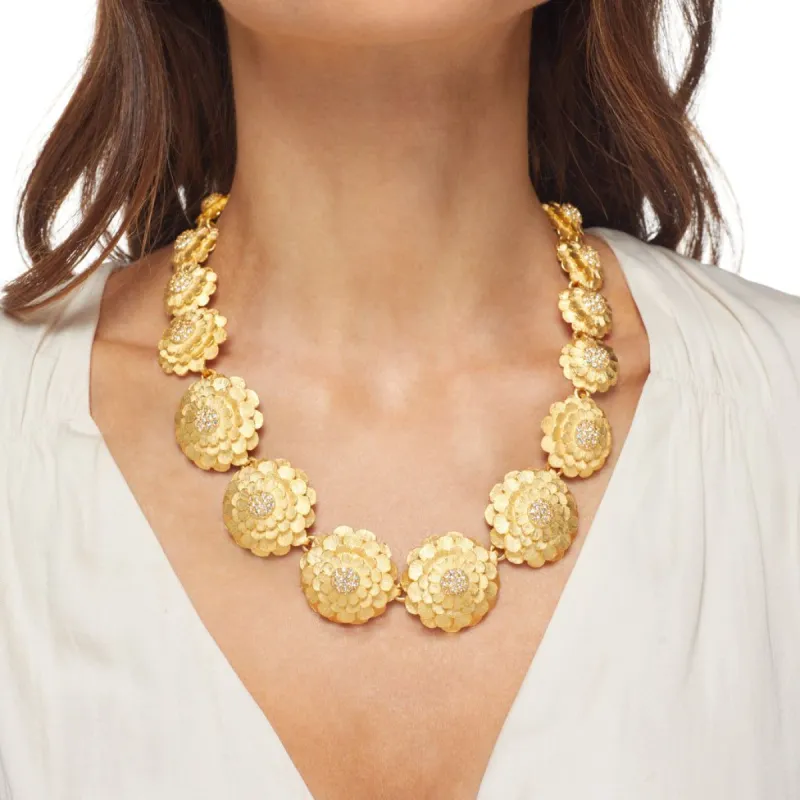 Gold Flowers Cluster Center Necklace sold by Kenneth Jay Lane