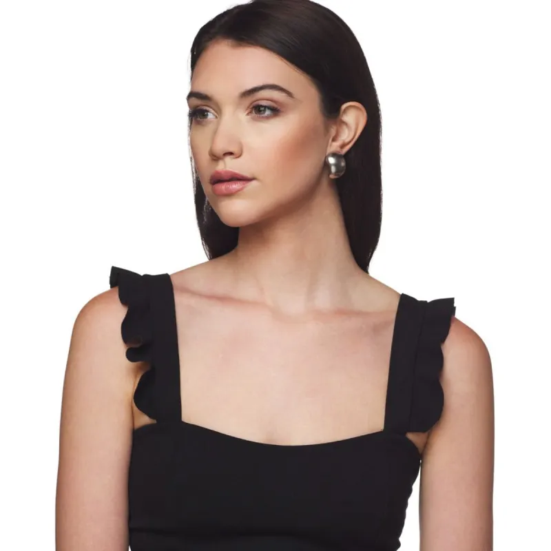 Silver Half Hoop Clip Earring sold by Kenneth Jay Lane