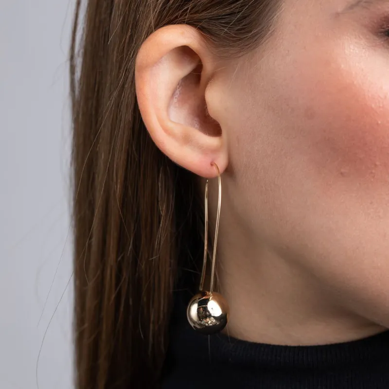 Polished Gold Drop Wire Pierced Earrings sold by Kenneth Jay Lane