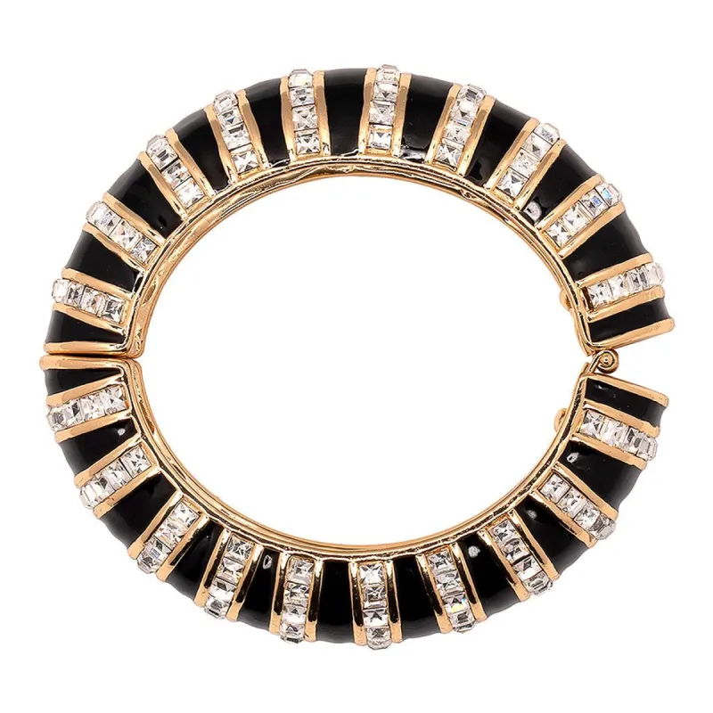 Striped Hinged Bangle sold by Kenneth Jay Lane