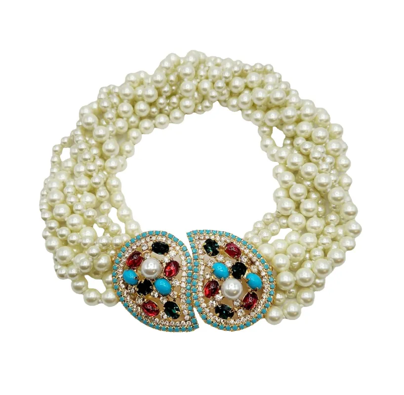 Vintage Multicolored Paisley Necklace sold by Kenneth Jay Lane