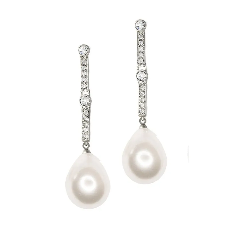 White Pearl Teardrop Pierced or Clip Earrings sold by Kenneth Jay Lane