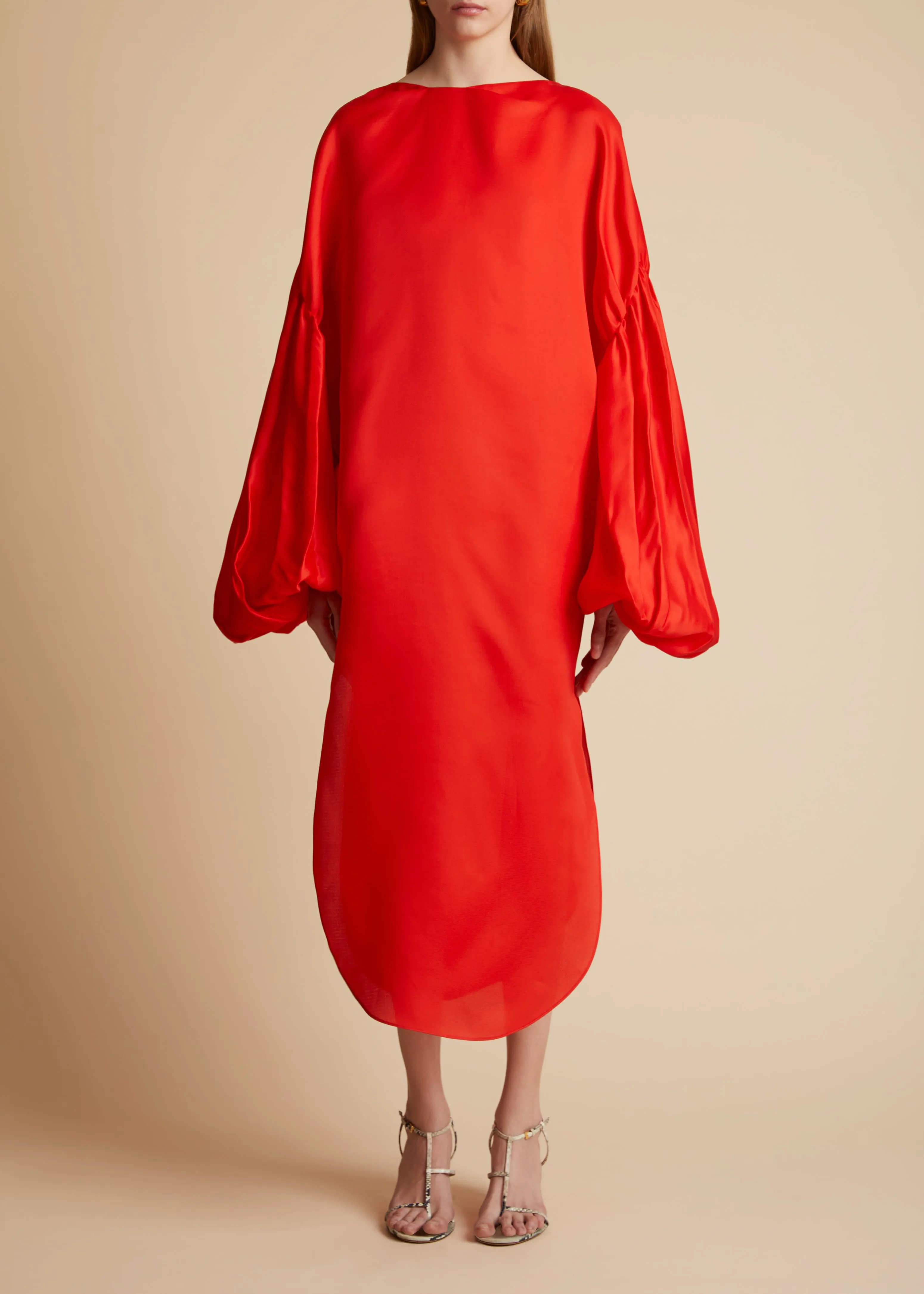 Zelma Dress in Fire Red sold by KHAITE product image thumbnail 3