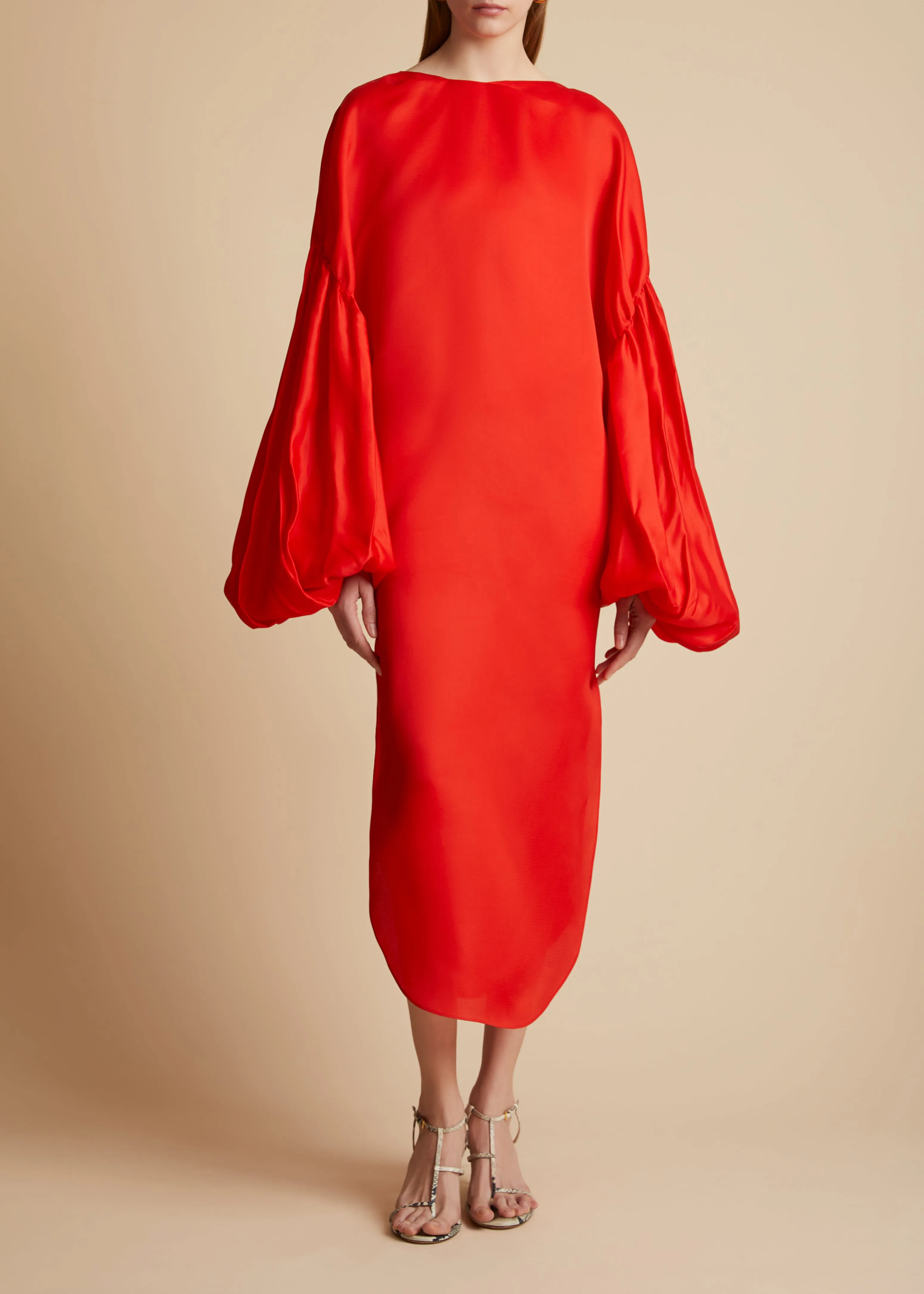 Zelma Dress in Fire Red sold by KHAITE product image thumbnail 2