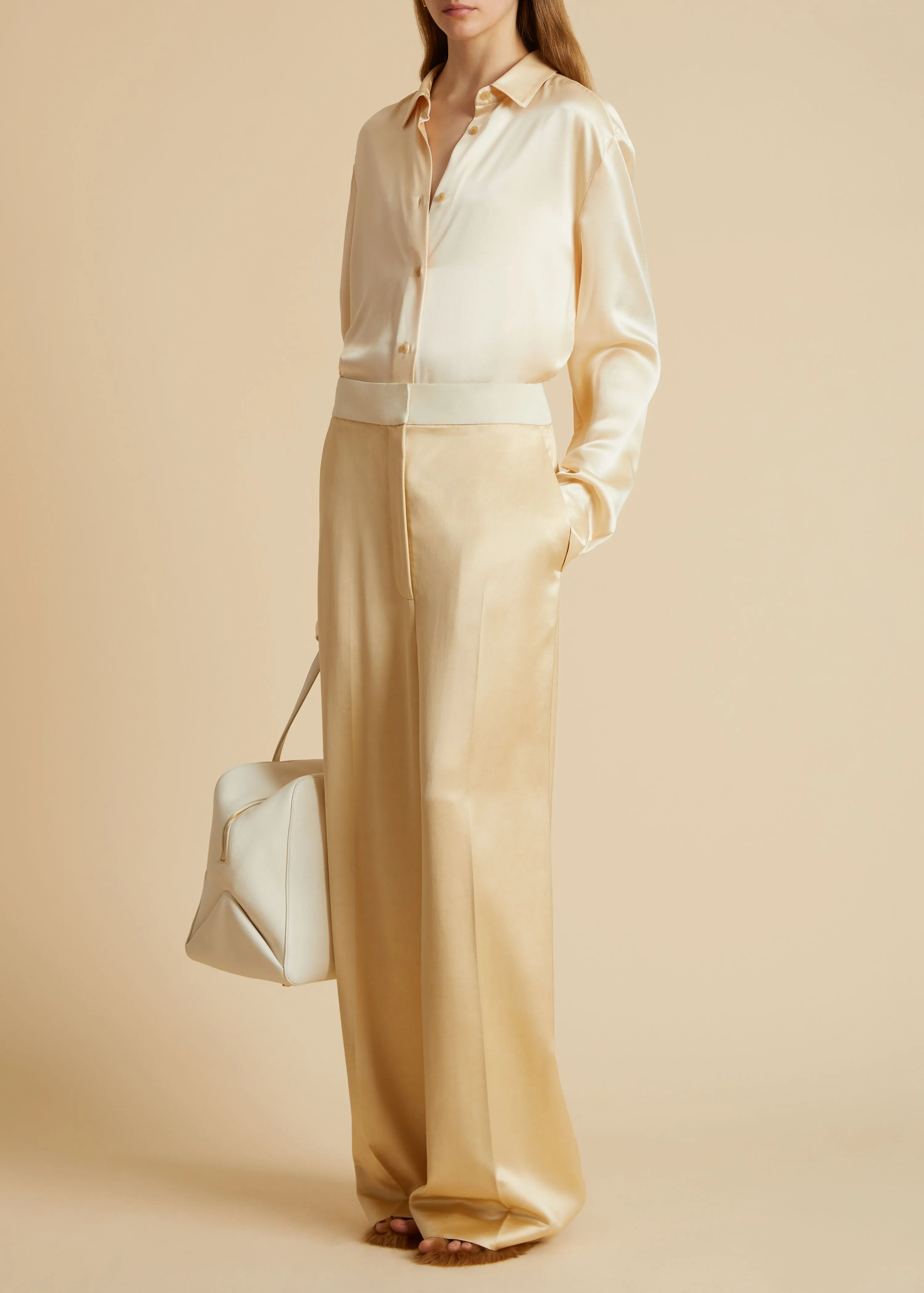 The Argo Top in Ecru sold by KHAITE