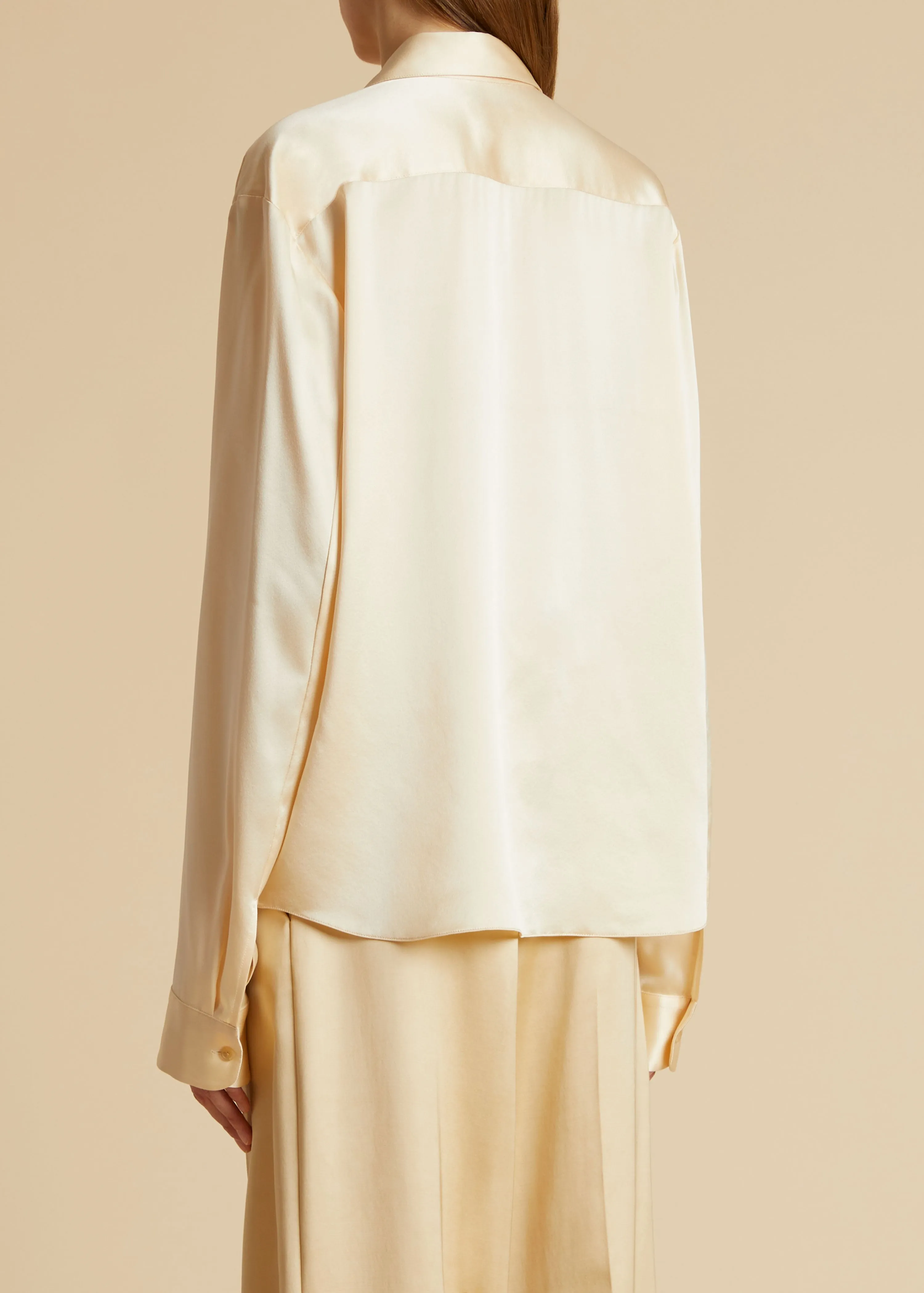 The Argo Top in Ecru sold by KHAITE product image thumbnail 3