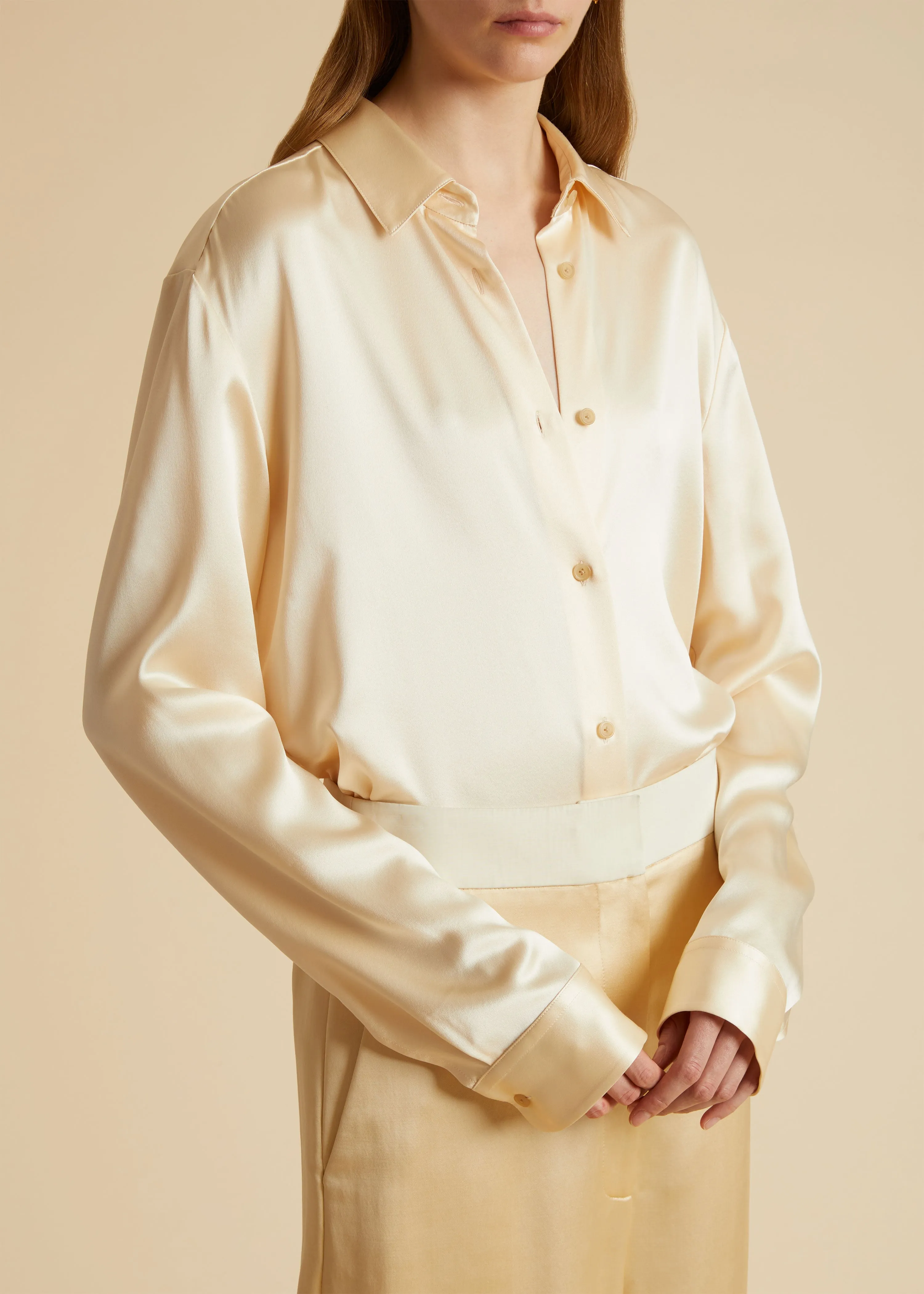 The Argo Top in Ecru sold by KHAITE product image thumbnail 4