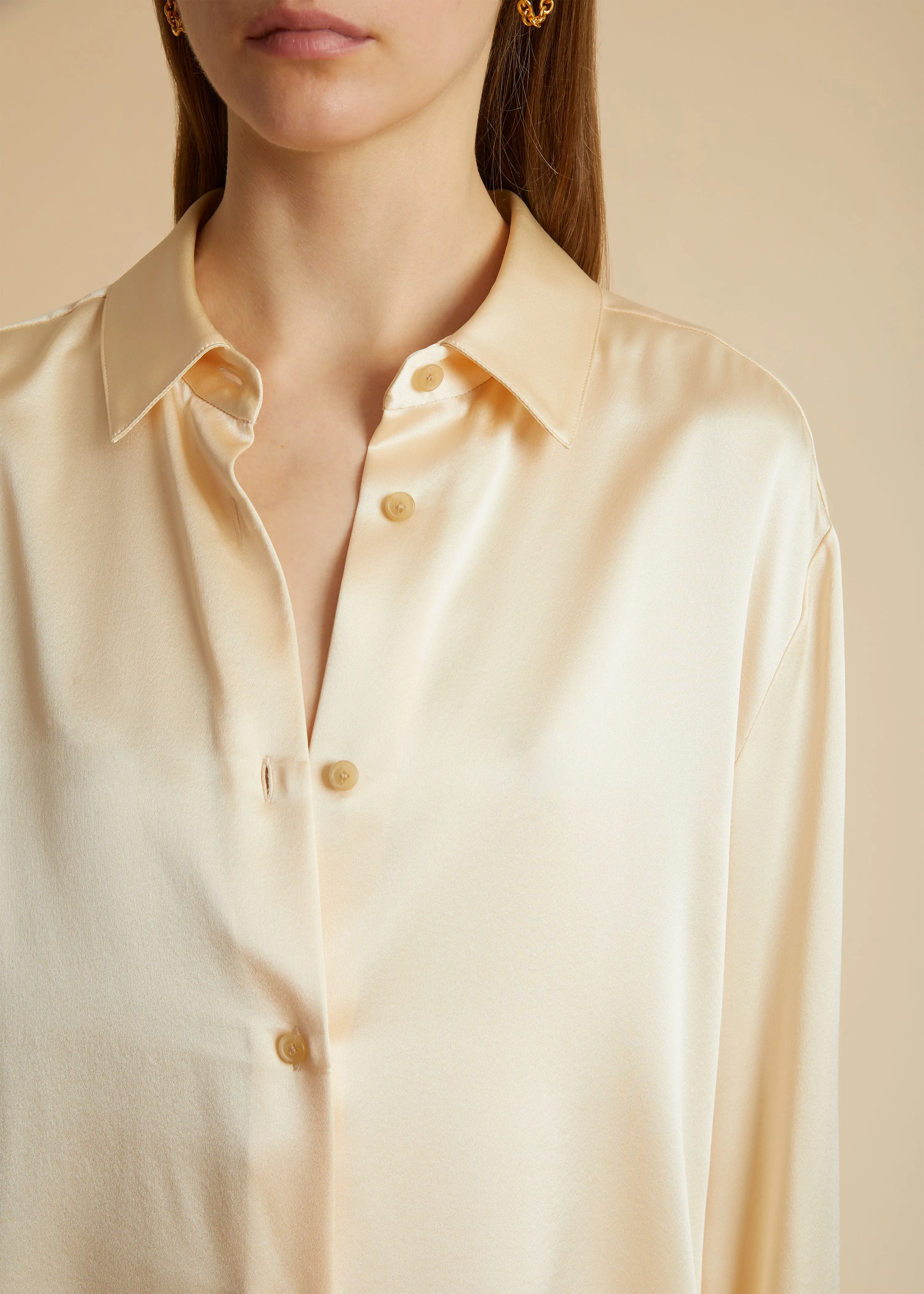 The Argo Top in Ecru sold by KHAITE product image thumbnail 5