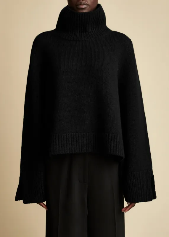 The Marion Sweater in Black sold by KHAITE