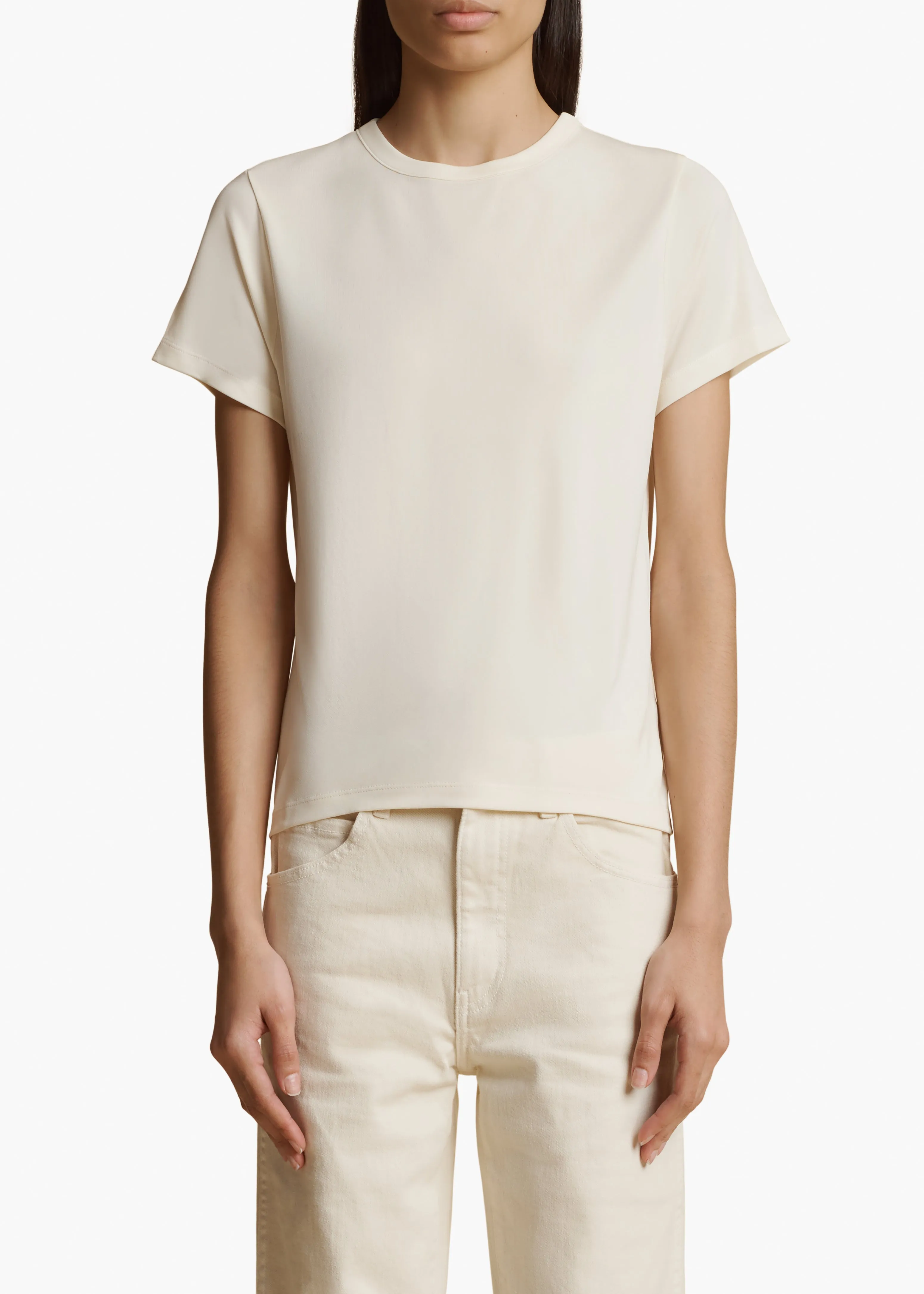 Emmylou T-Shirt in Cream Jersey sold by KHAITE product image thumbnail 3
