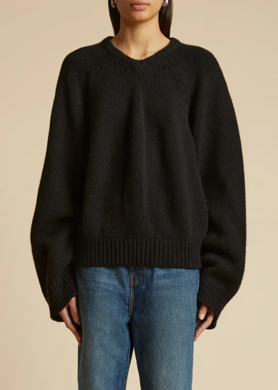The Nalani Sweater in Black sold by KHAITE