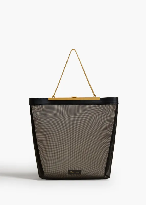 Augusta Chain Tote in Black Mesh sold by KHAITE