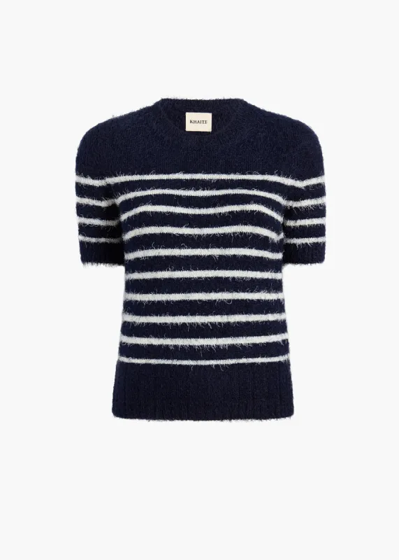 Luphia Sweater in Navy and Cream Stripe sold by KHAITE