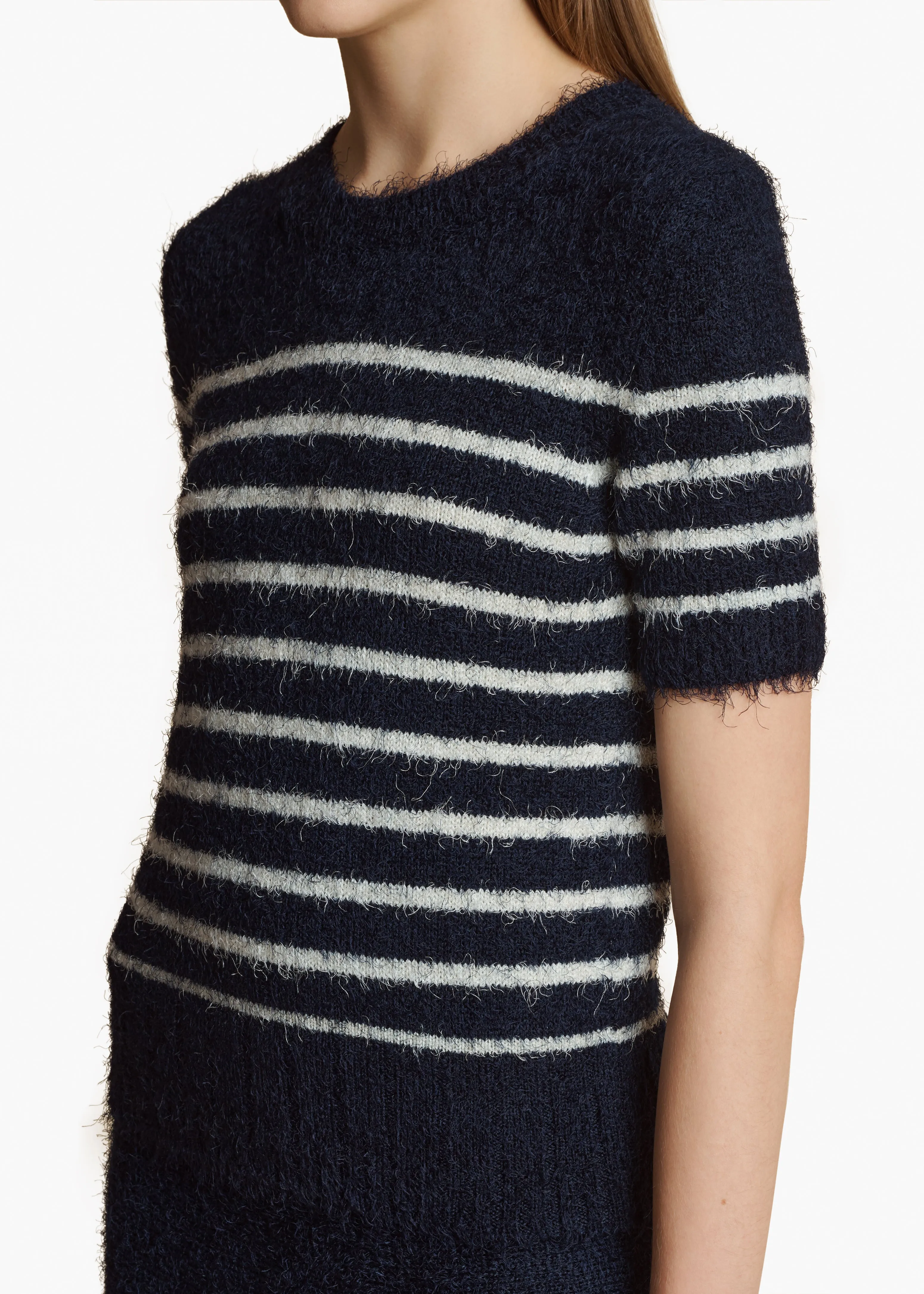 Luphia Sweater in Navy and Cream Stripe sold by KHAITE product image thumbnail 5