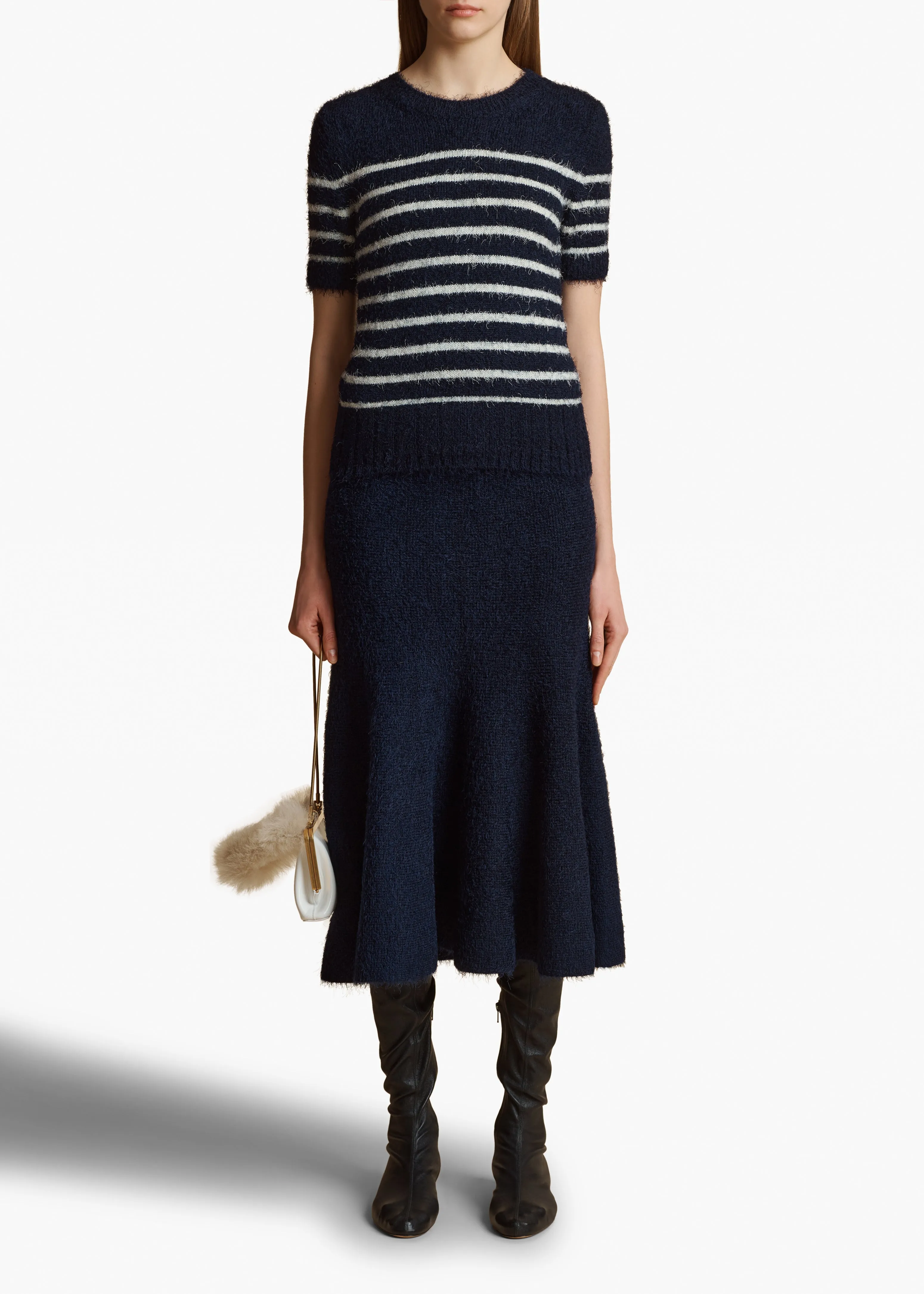 Luphia Sweater in Navy and Cream Stripe sold by KHAITE product image thumbnail 2