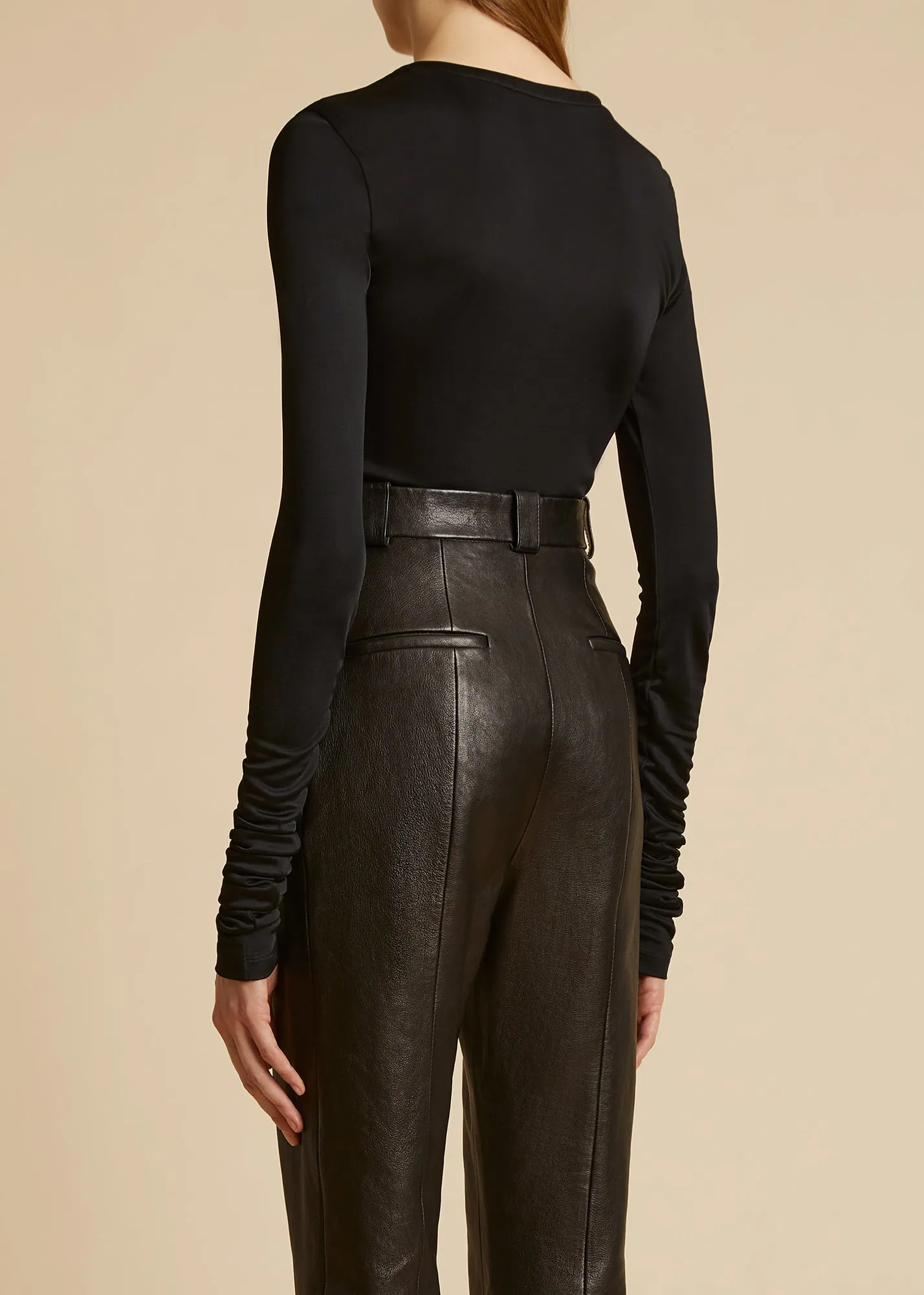 The Janelle Bodysuit in Black Jersey sold by KHAITE product image thumbnail 3