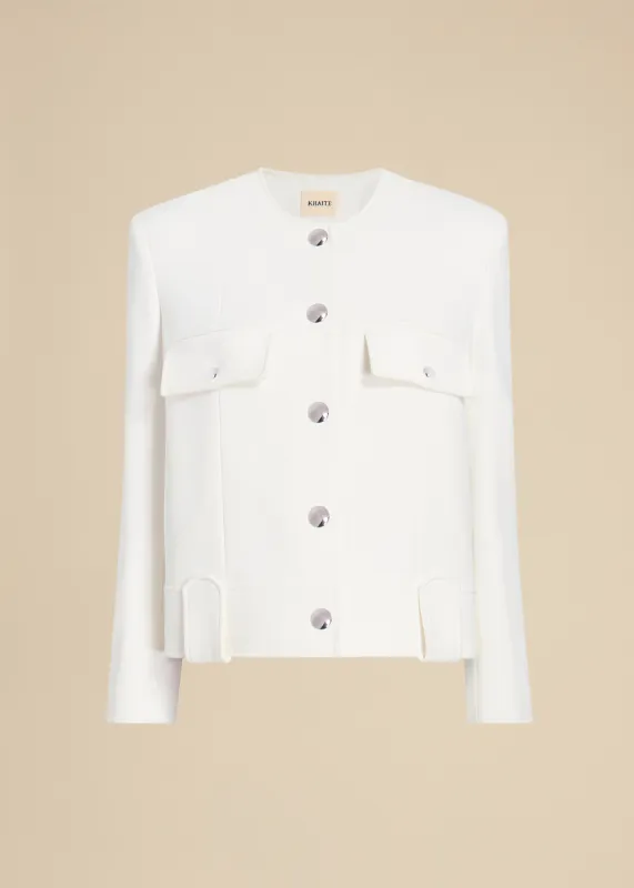 Laybin Jacket in Chalk sold by KHAITE