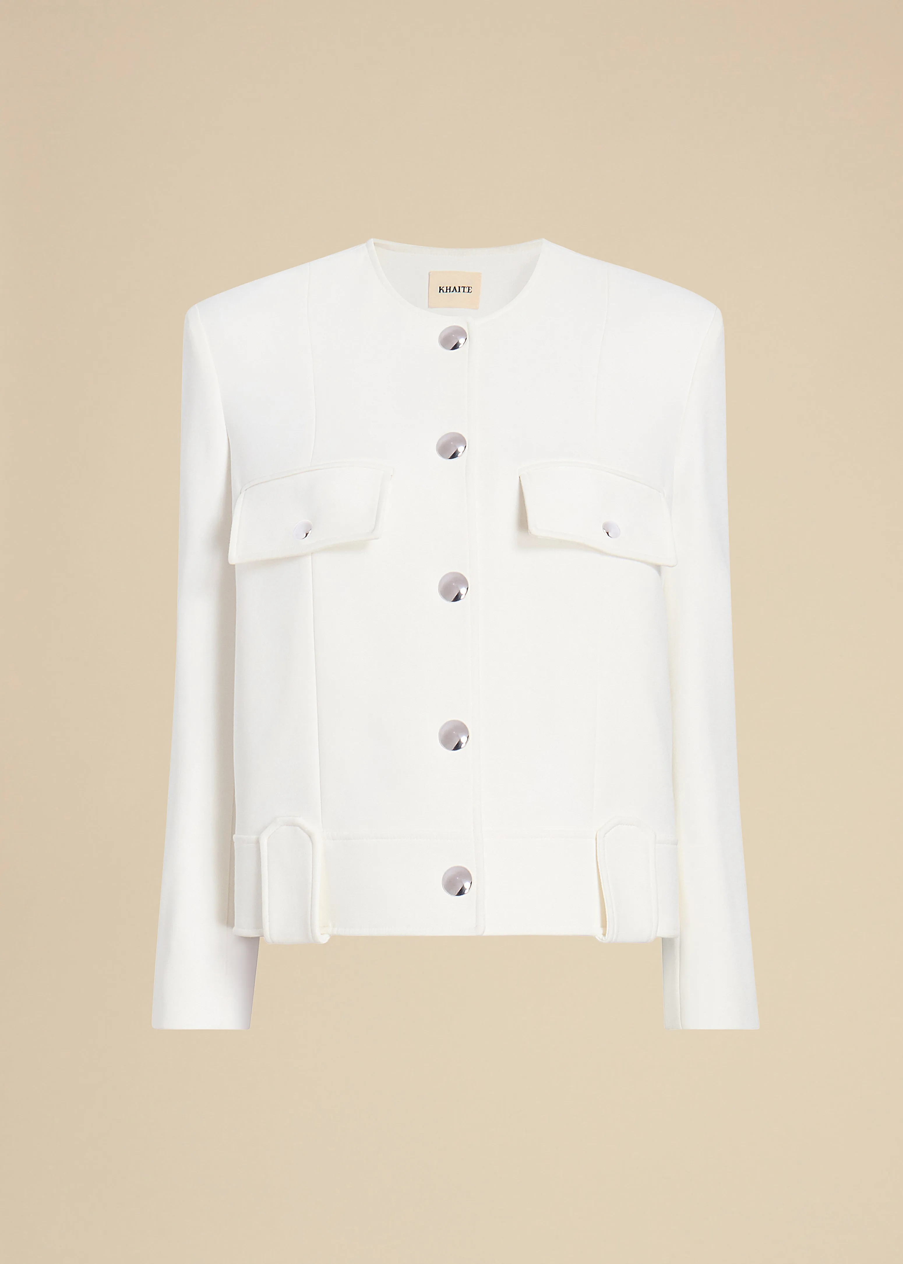 Laybin Jacket in Chalk sold by KHAITE