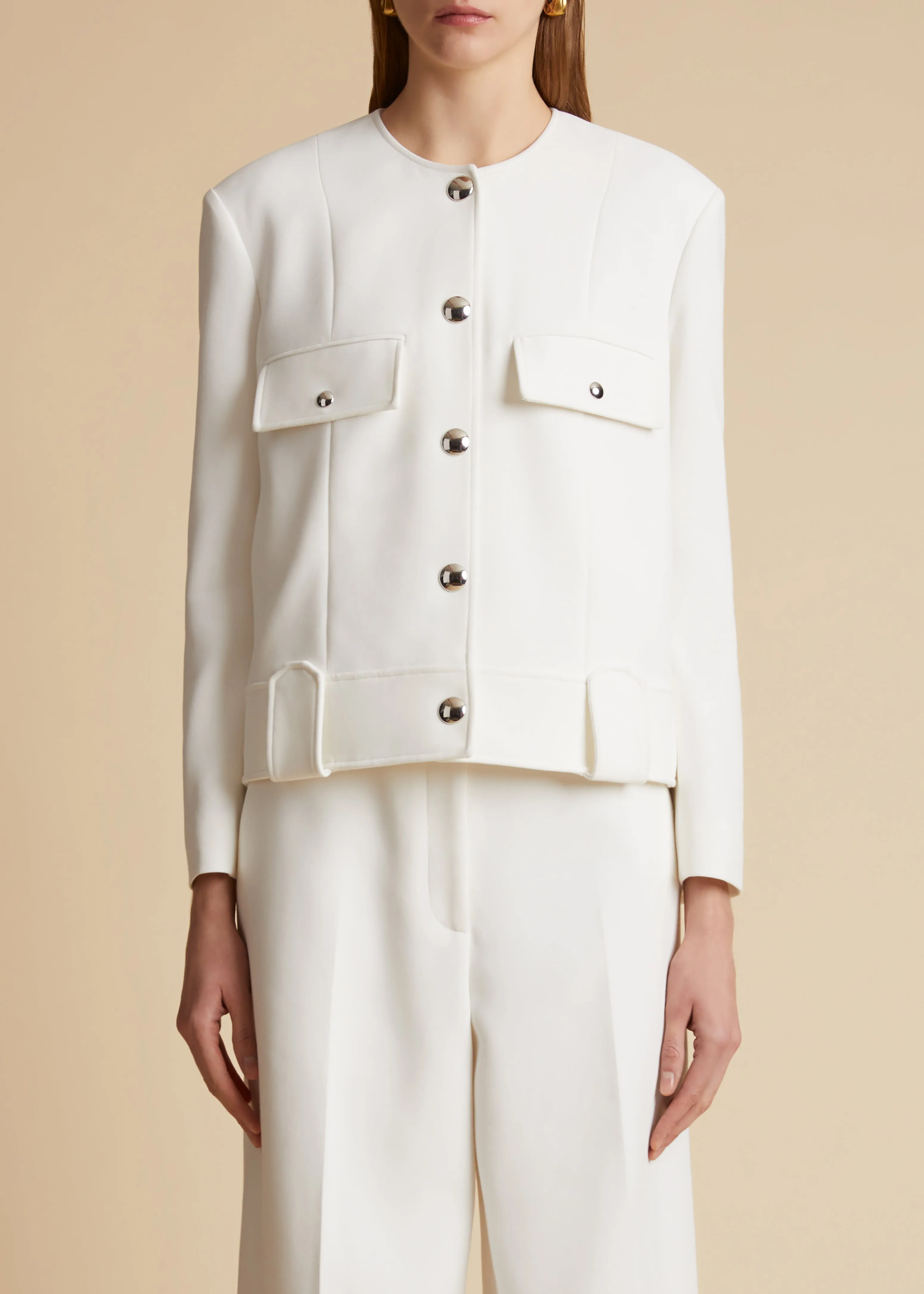 Laybin Jacket in Chalk sold by KHAITE product image thumbnail 3