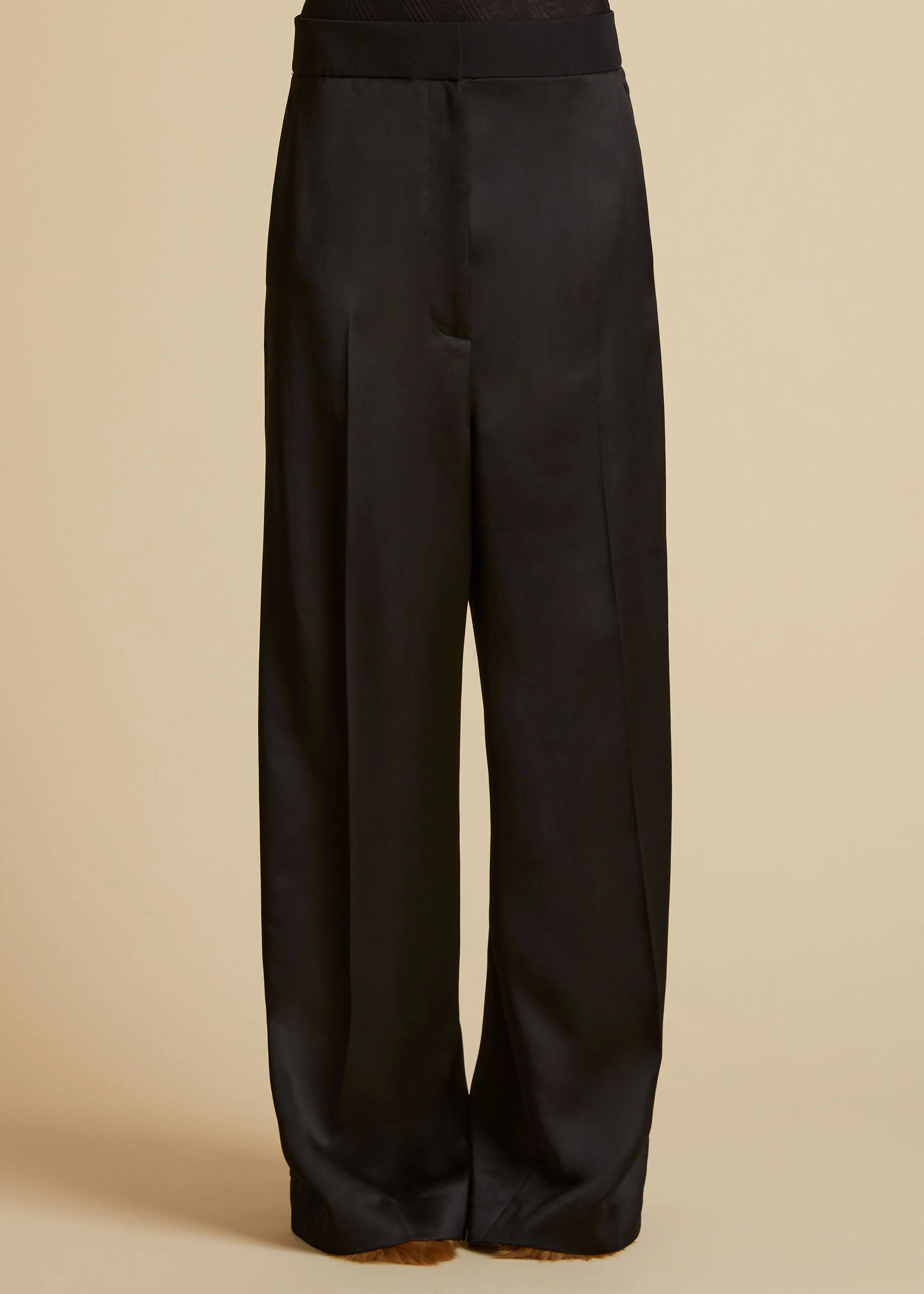 The Banton Pant in Black Satin sold by KHAITE product image thumbnail 2