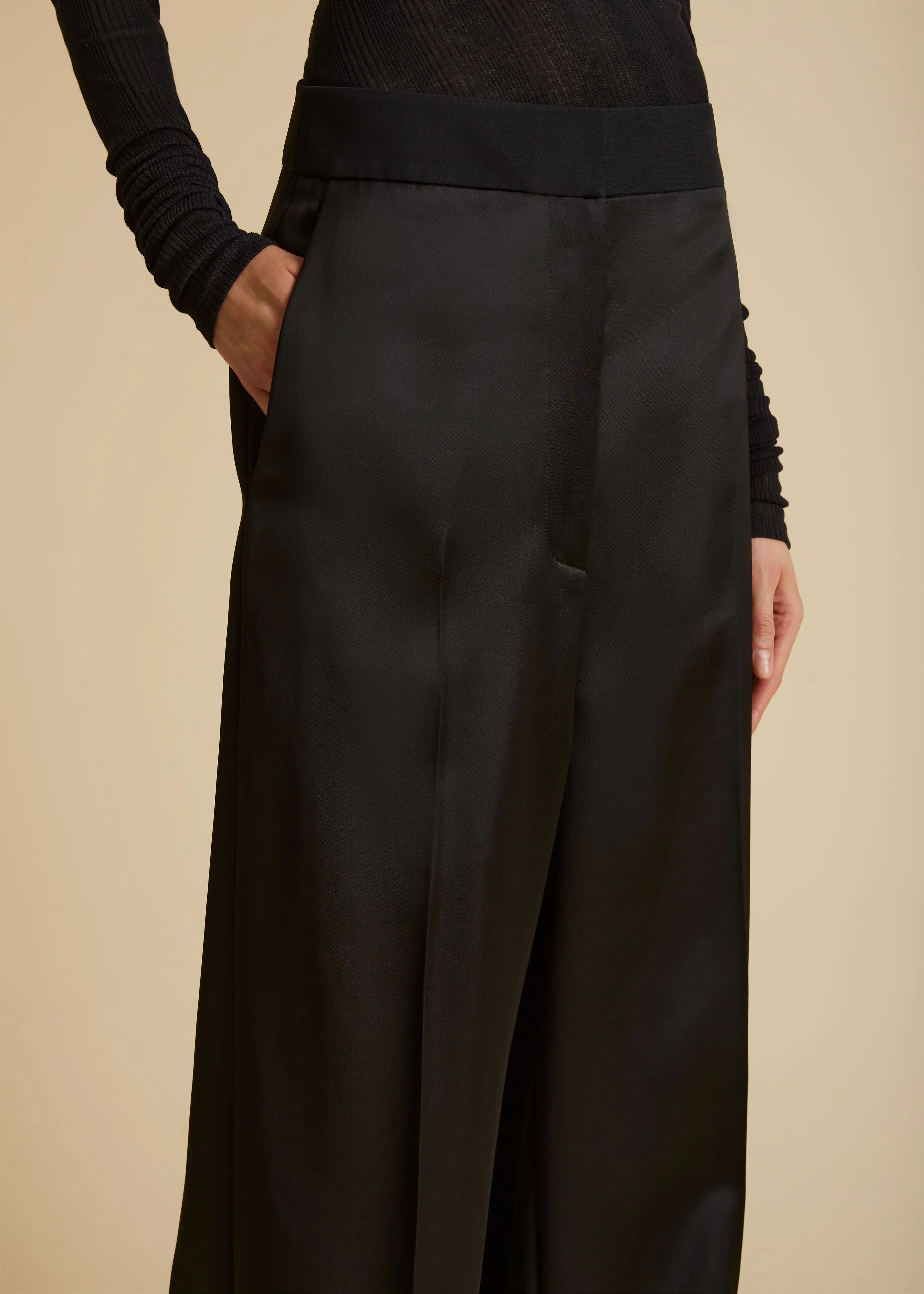 The Banton Pant in Black Satin sold by KHAITE product image thumbnail 5
