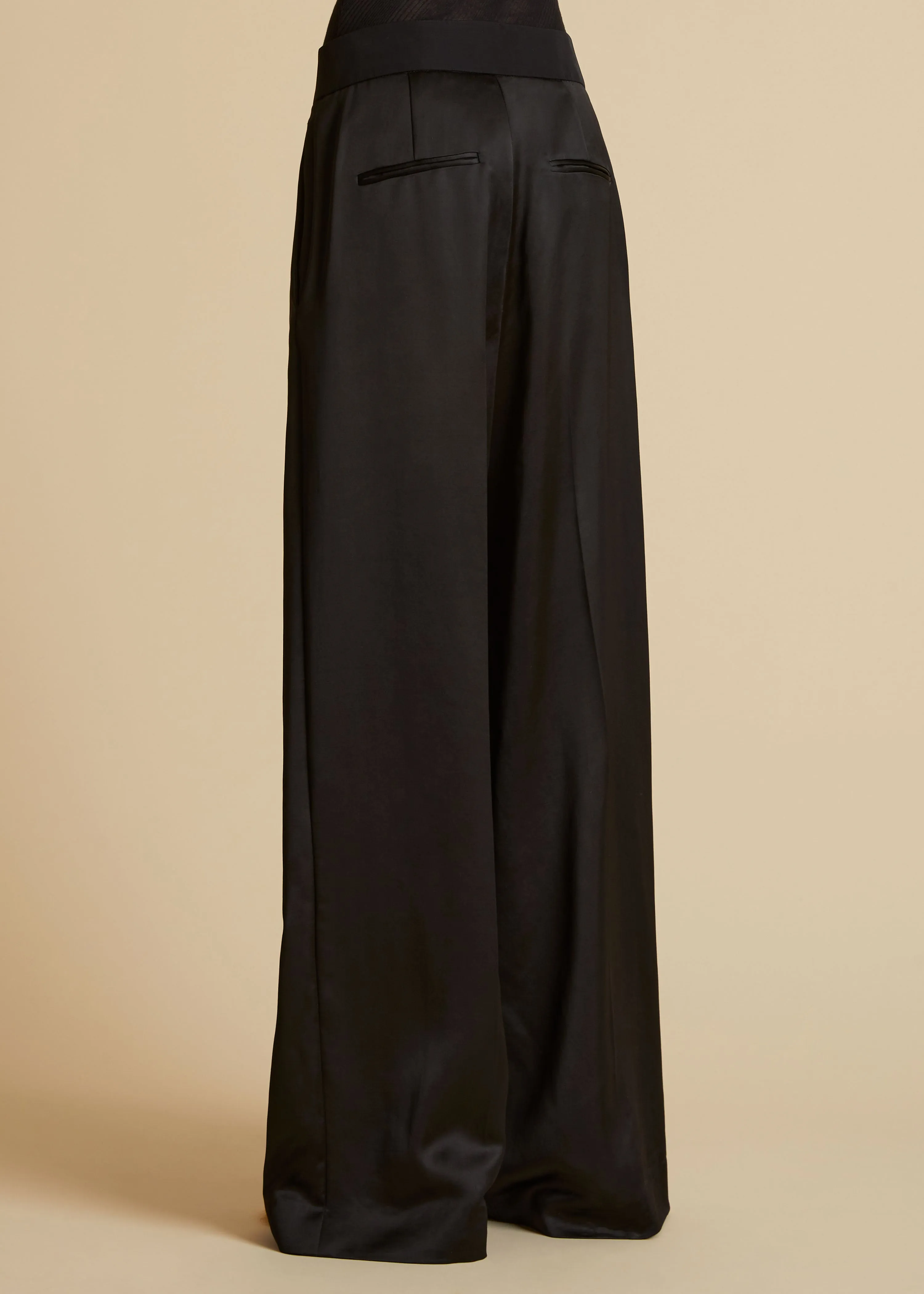 The Banton Pant in Black Satin sold by KHAITE product image thumbnail 3