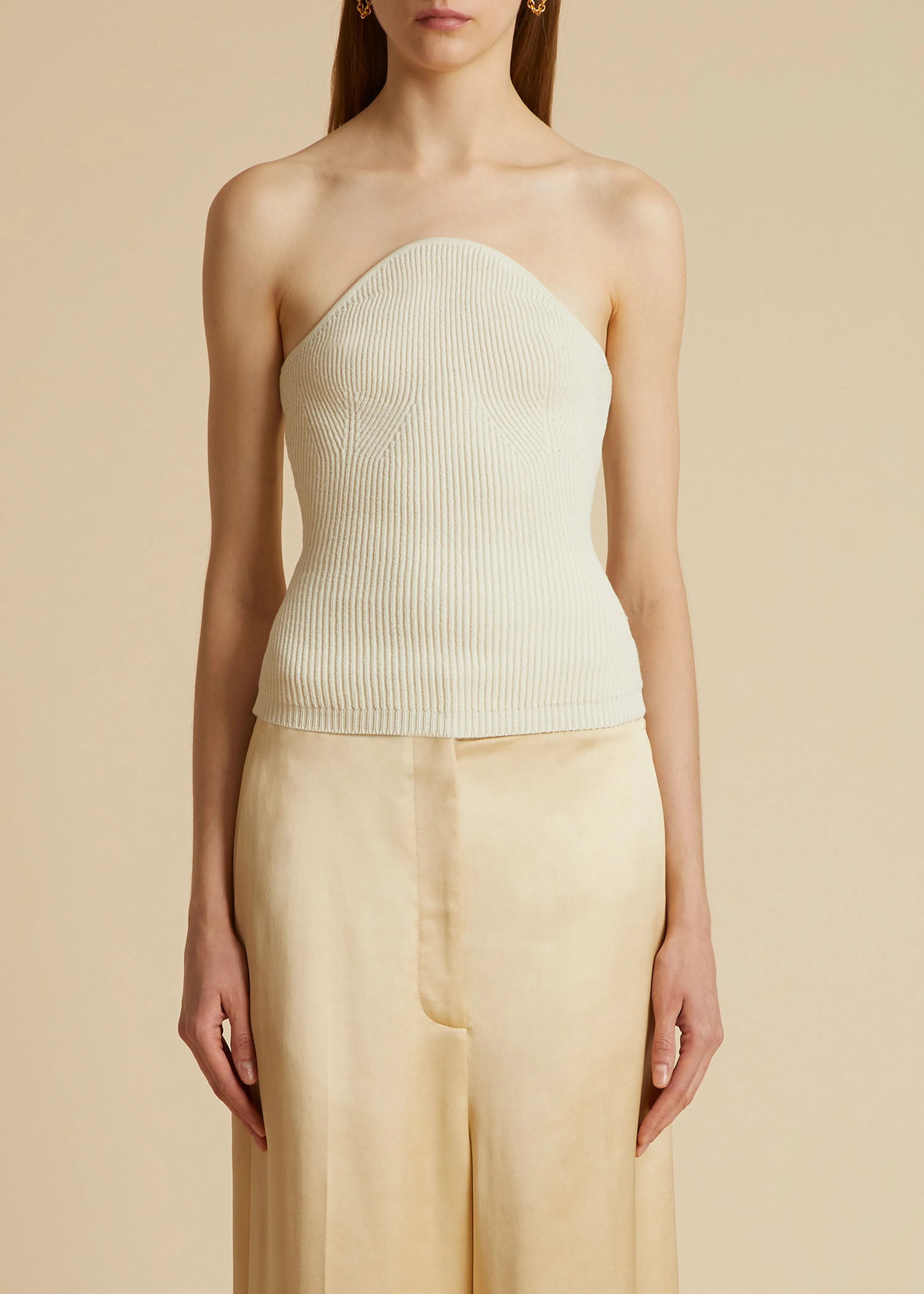 Jericho Top in Ivory sold by KHAITE product image thumbnail 3