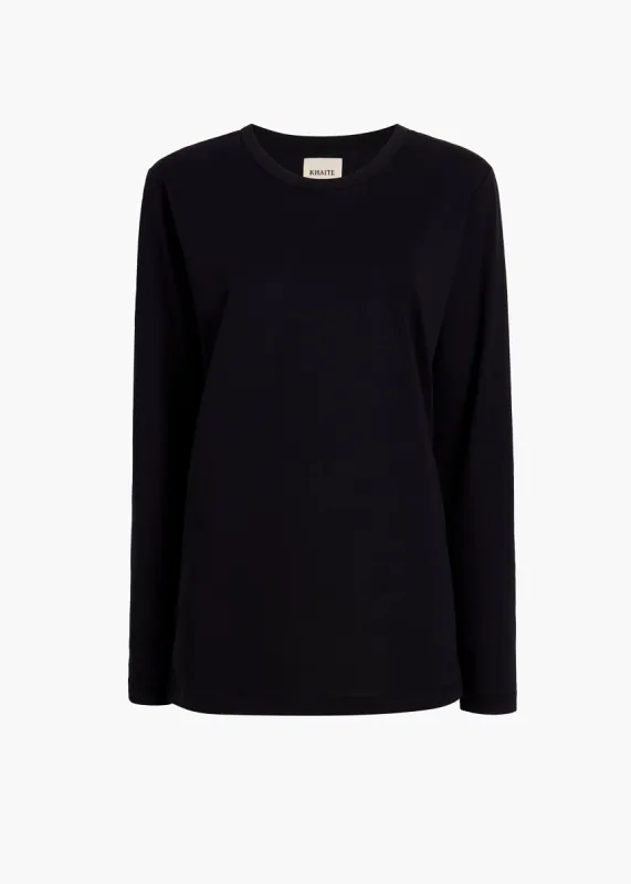 Morton Top in Black Jersey sold by KHAITE