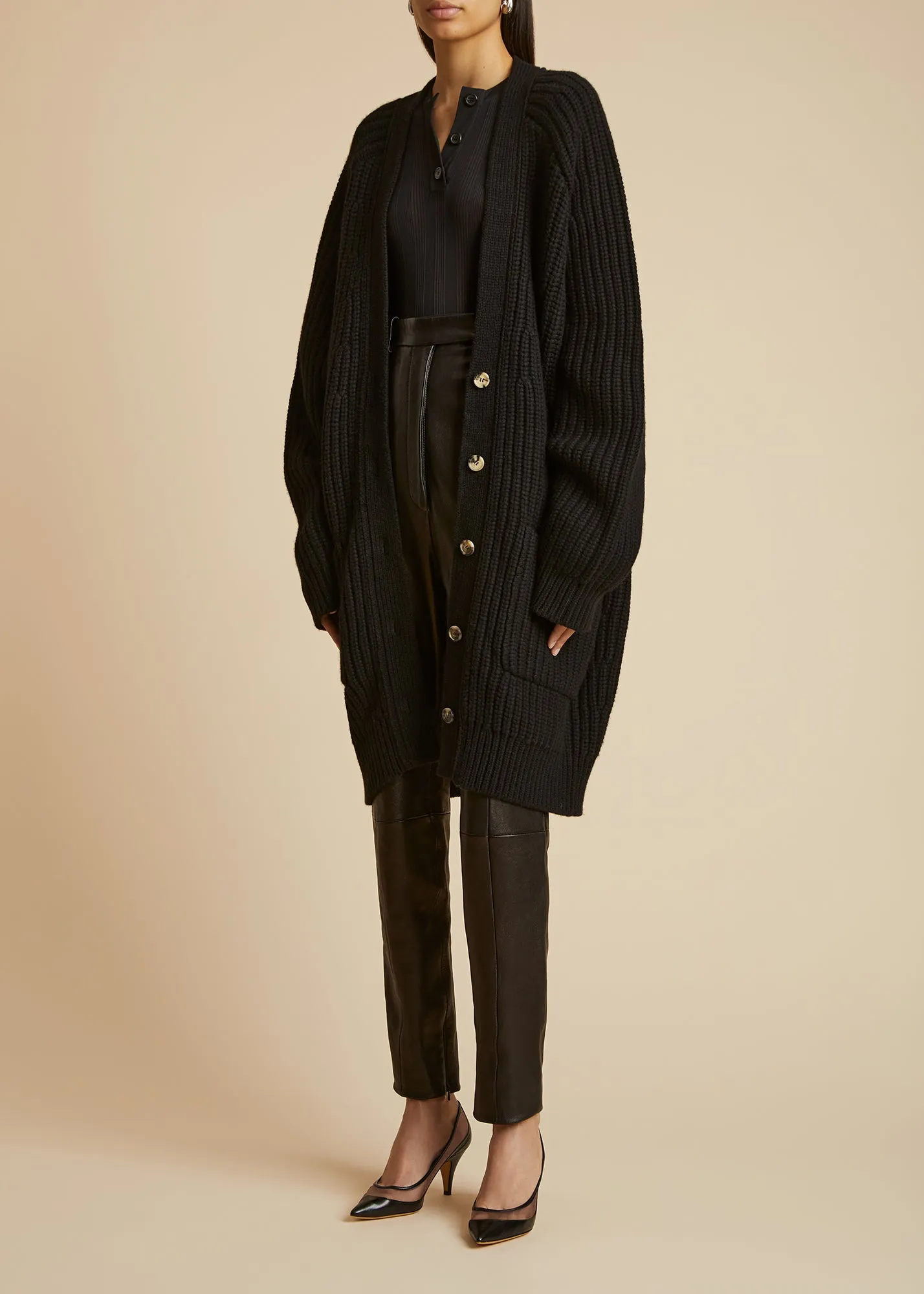 The Milli Cardigan in Black sold by KHAITE