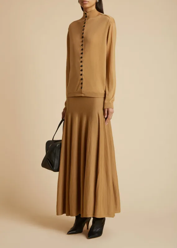 The Remino Skirt in Nougat sold by KHAITE