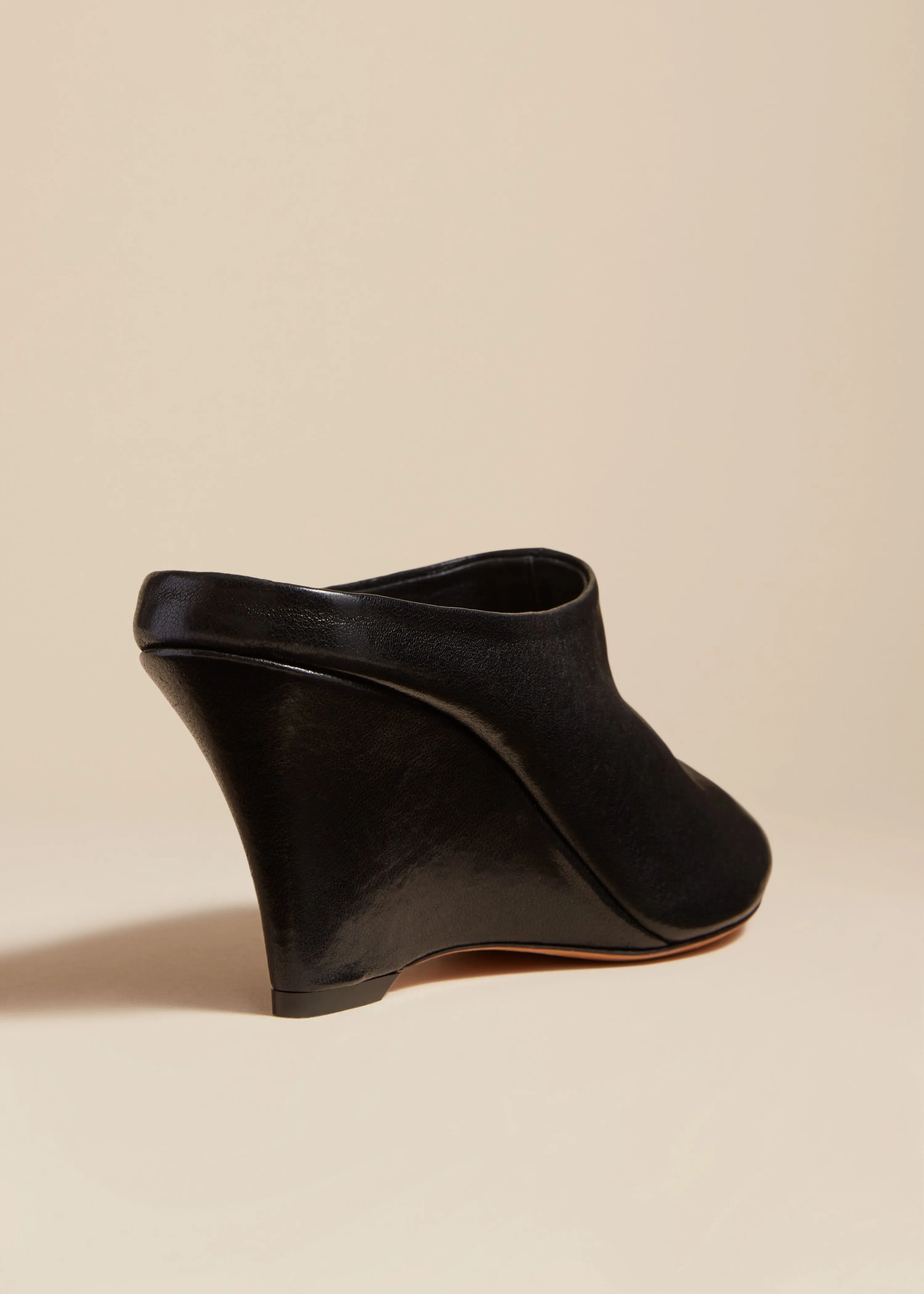 The Apollo Wedge Mule in Black Leather sold by KHAITE product image thumbnail 3