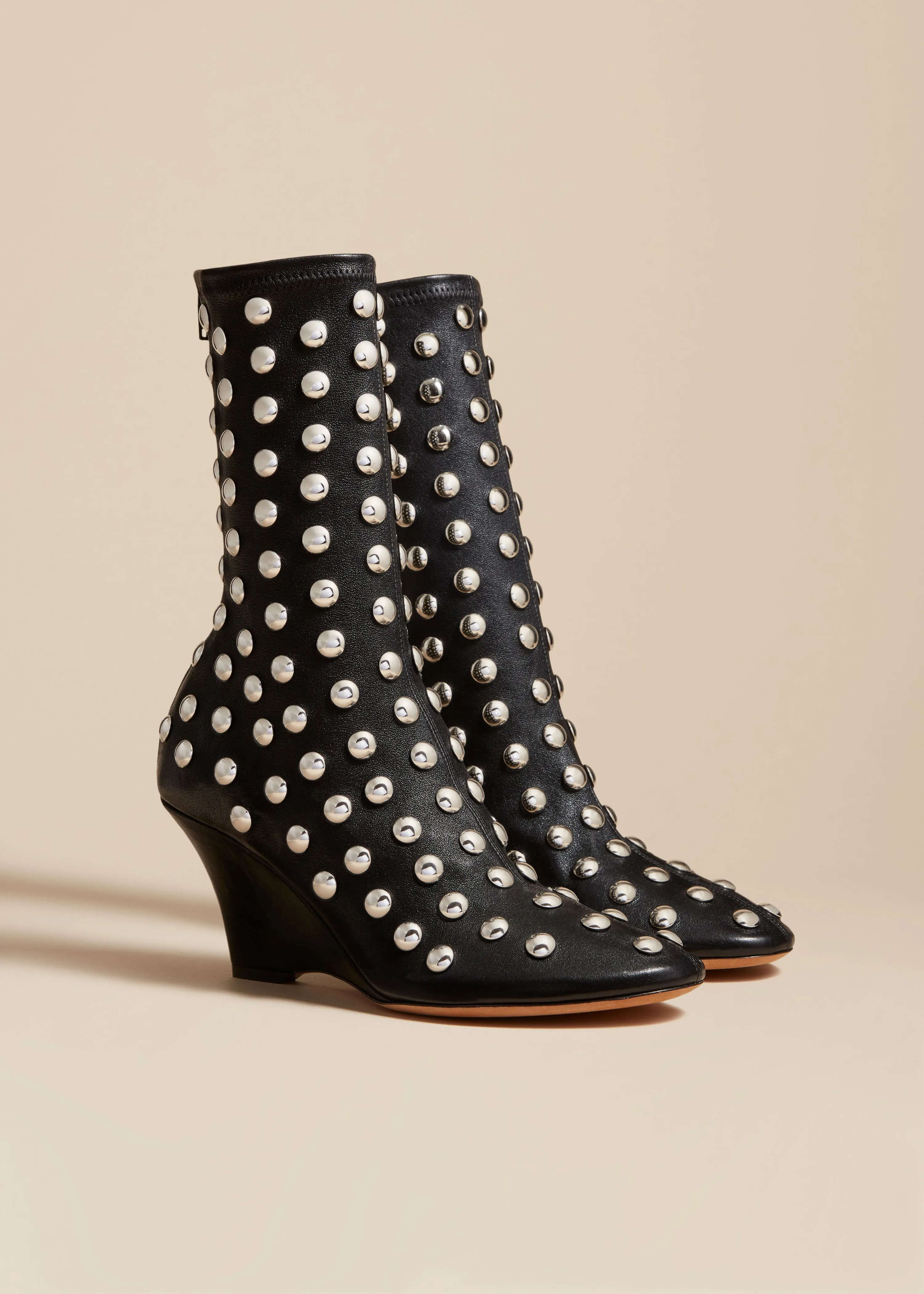 The Apollo Wedge Boot in Black Leather with Studs sold by KHAITE product image thumbnail 2