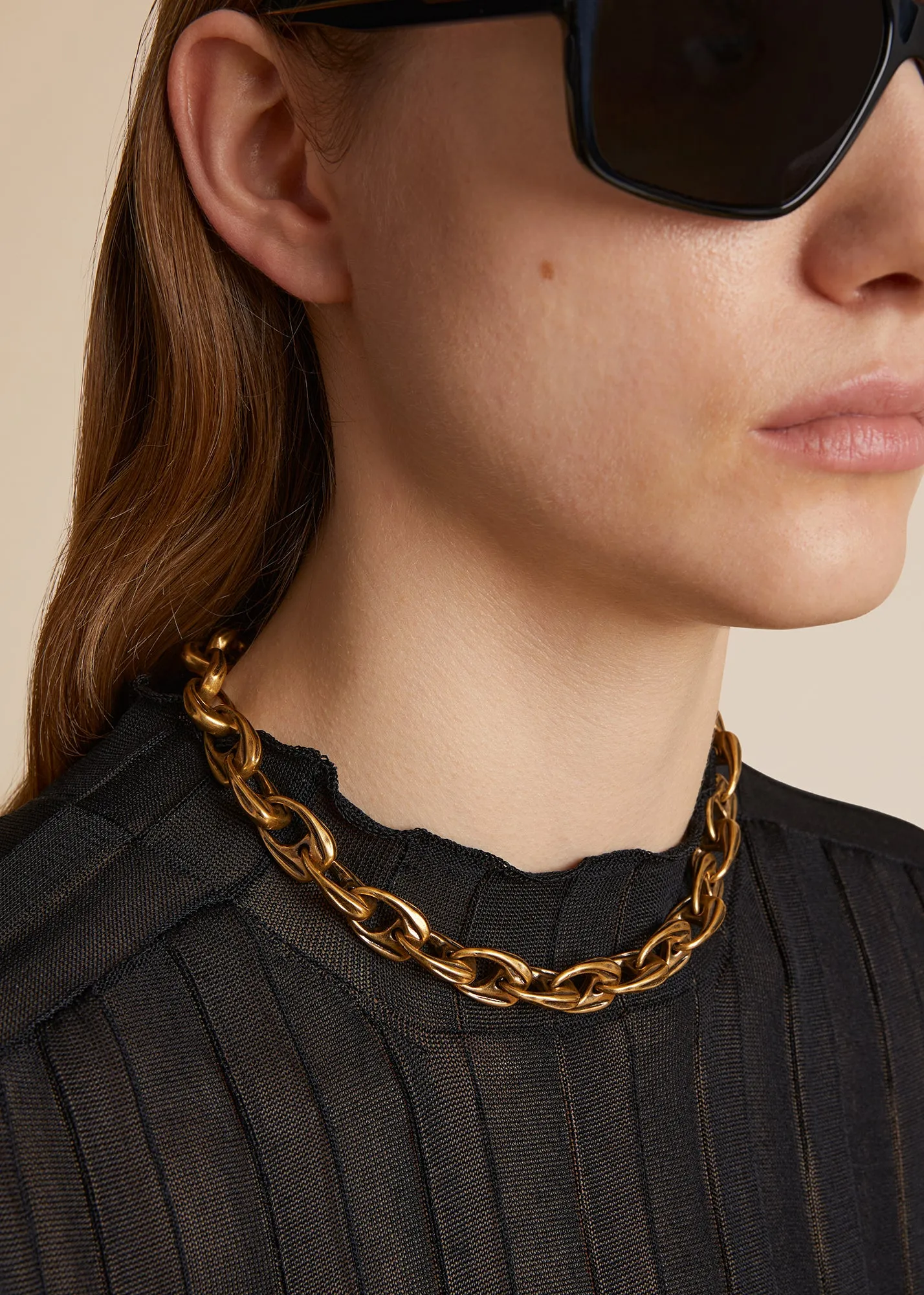 Olivia Chain Necklace in Antique Gold sold by KHAITE product image thumbnail 3
