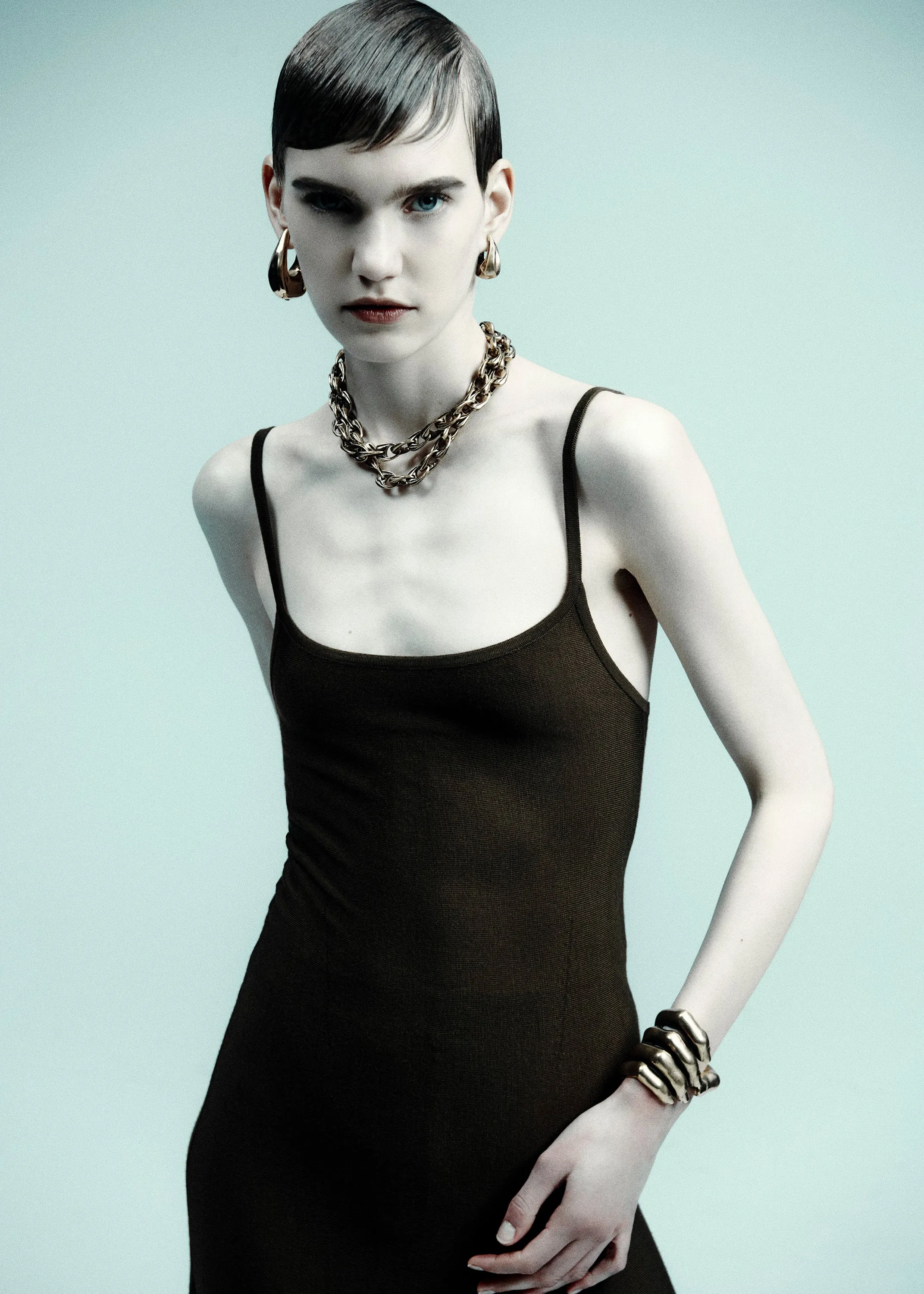 Olivia Chain Necklace in Antique Gold sold by KHAITE product image thumbnail 4