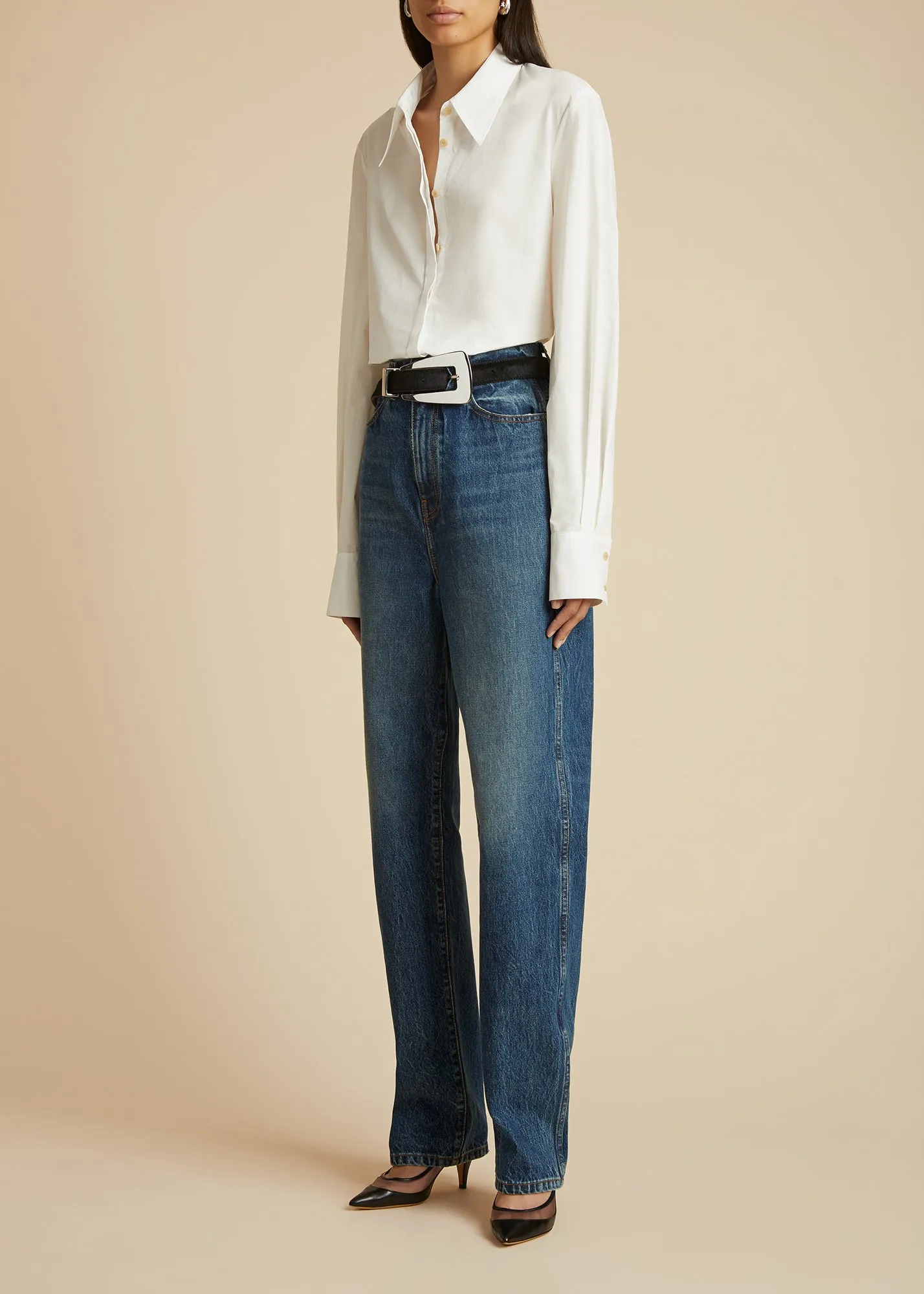 The Minta Top in White sold by KHAITE