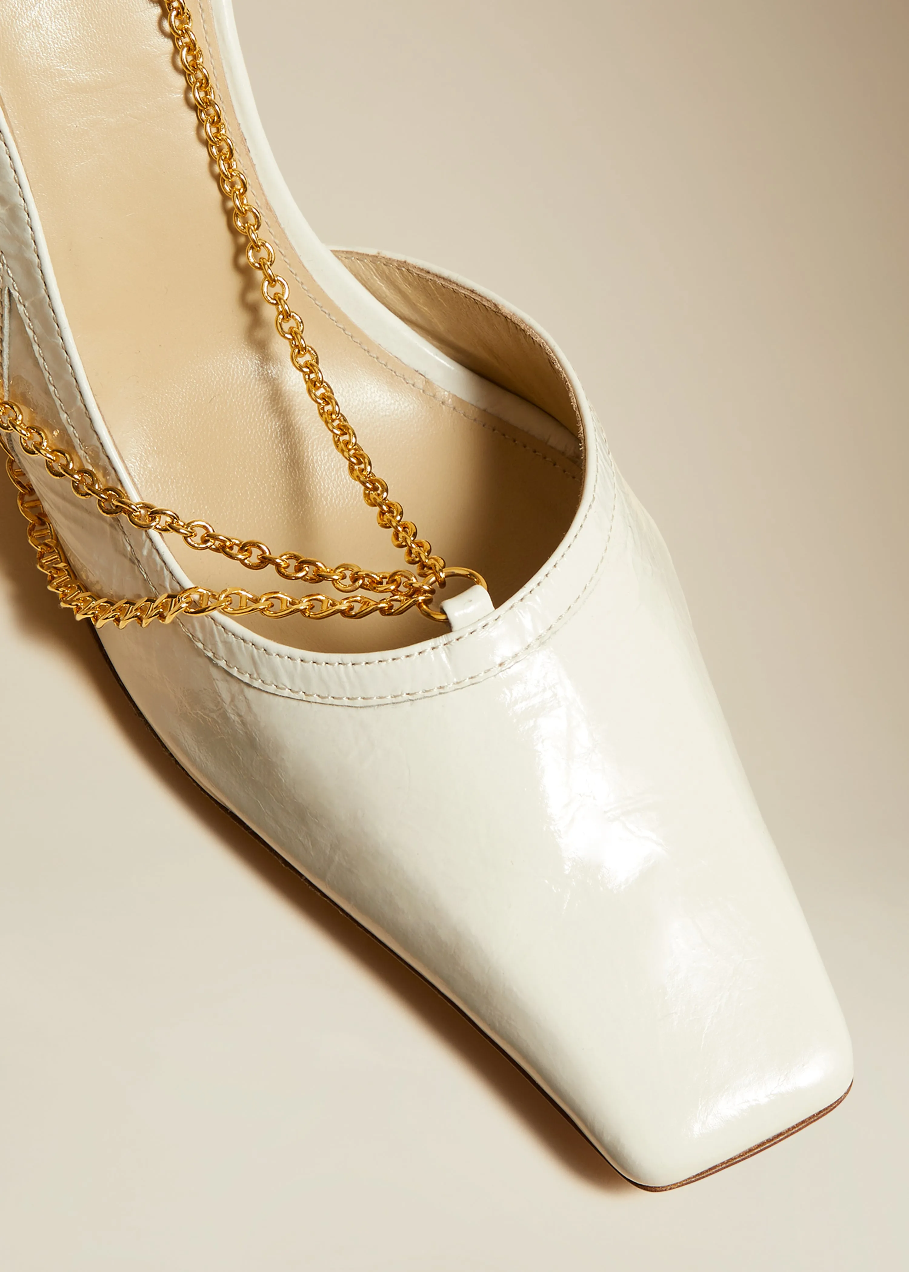 The Marfa Slingback Pump in White Crinkled Leather sold by KHAITE product image thumbnail 4