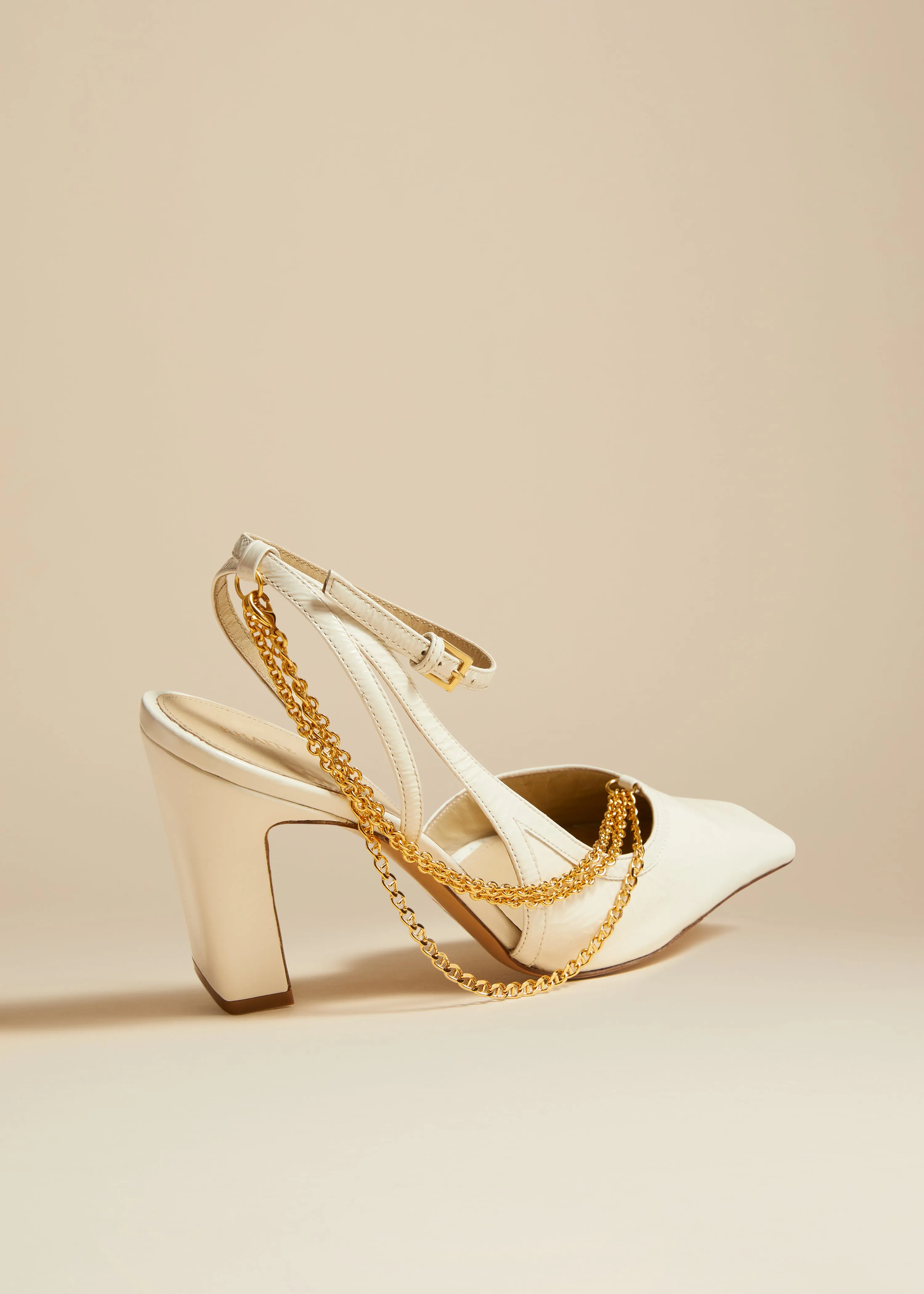The Marfa Slingback Pump in White Crinkled Leather sold by KHAITE product image thumbnail 3